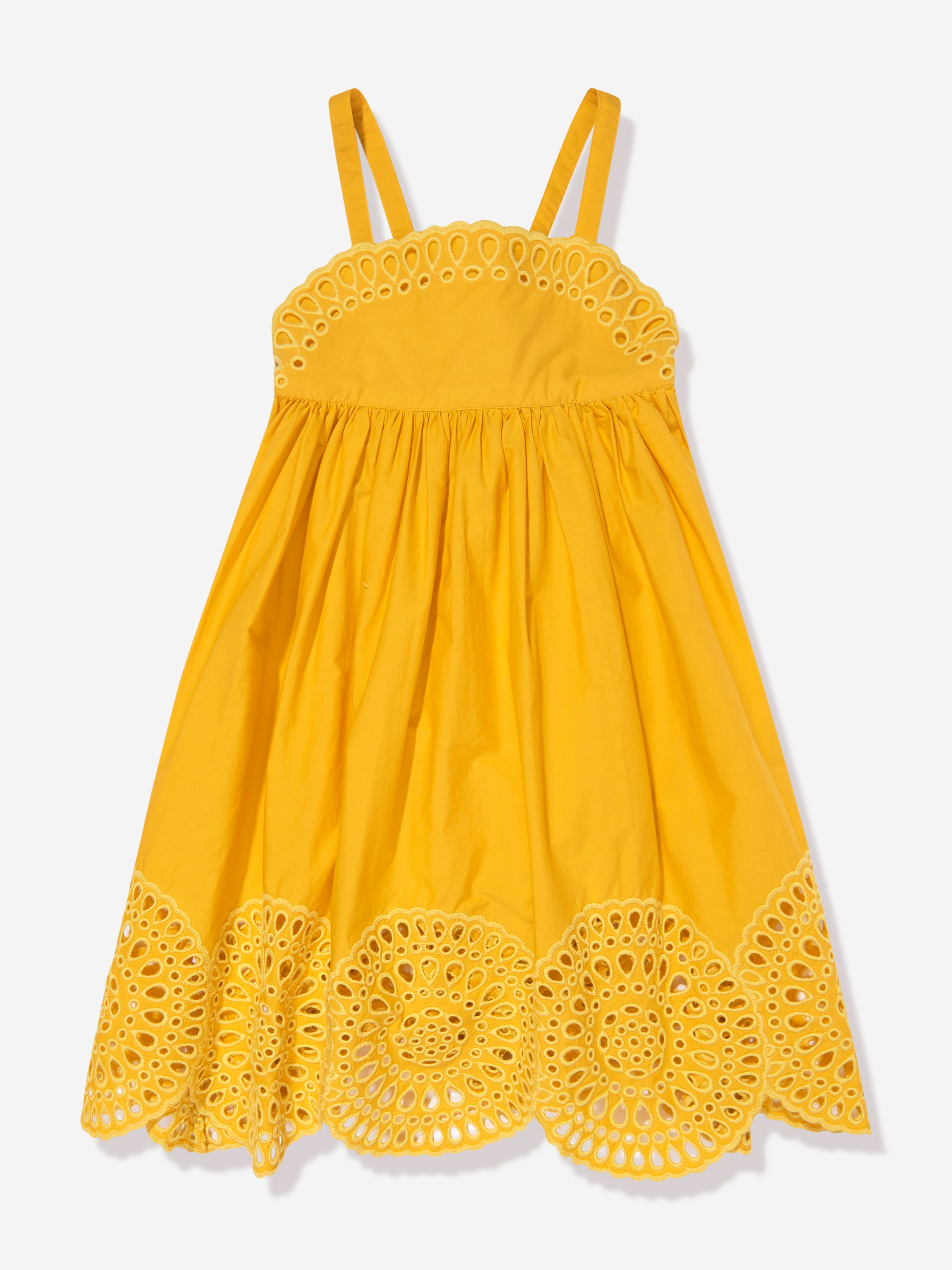 Stella Mccartney Kids' Girls Crocheted Dress In Yellow