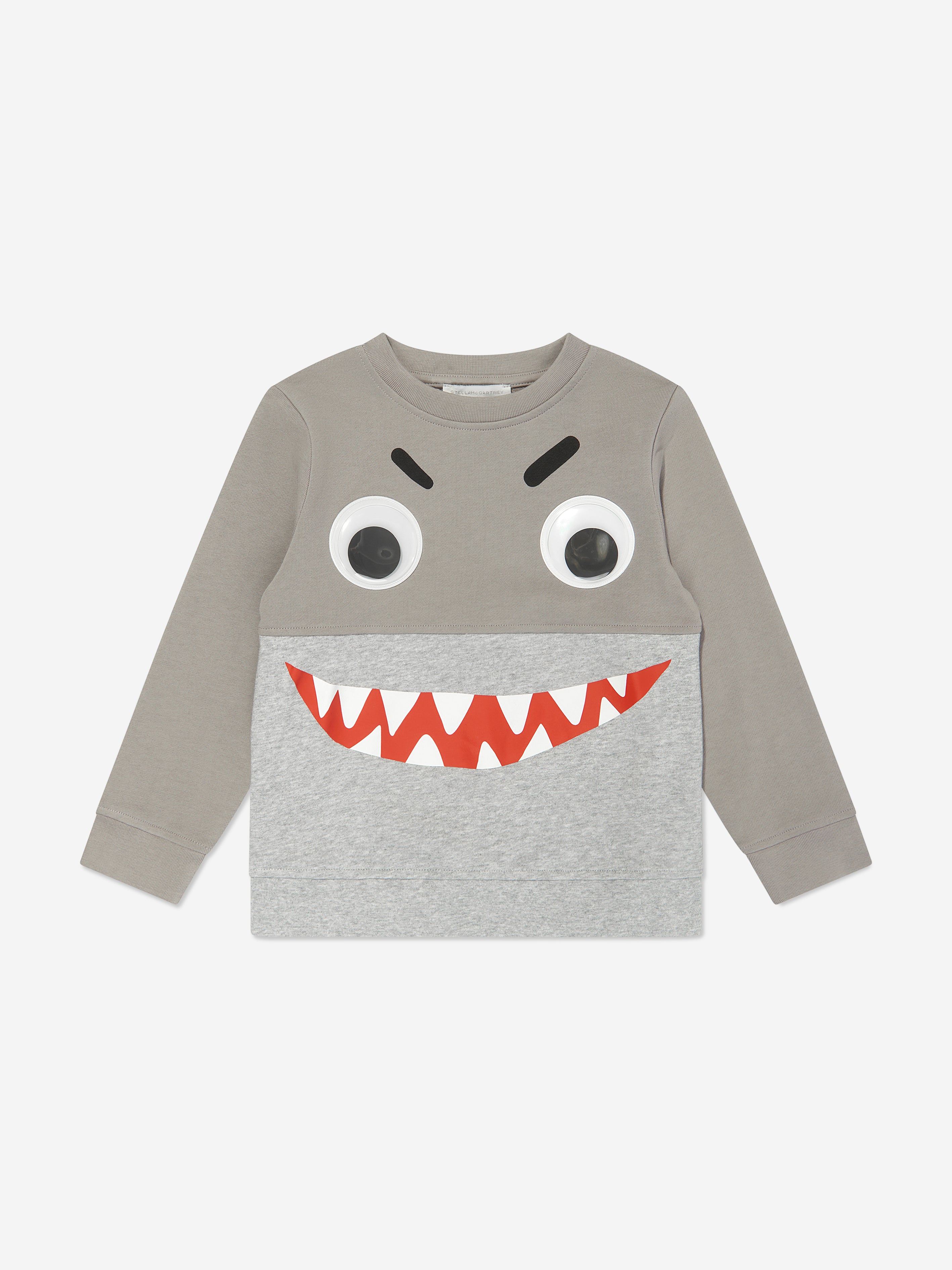Stella Mccartney Babies' Boys Shark Sweatshirt In Grey