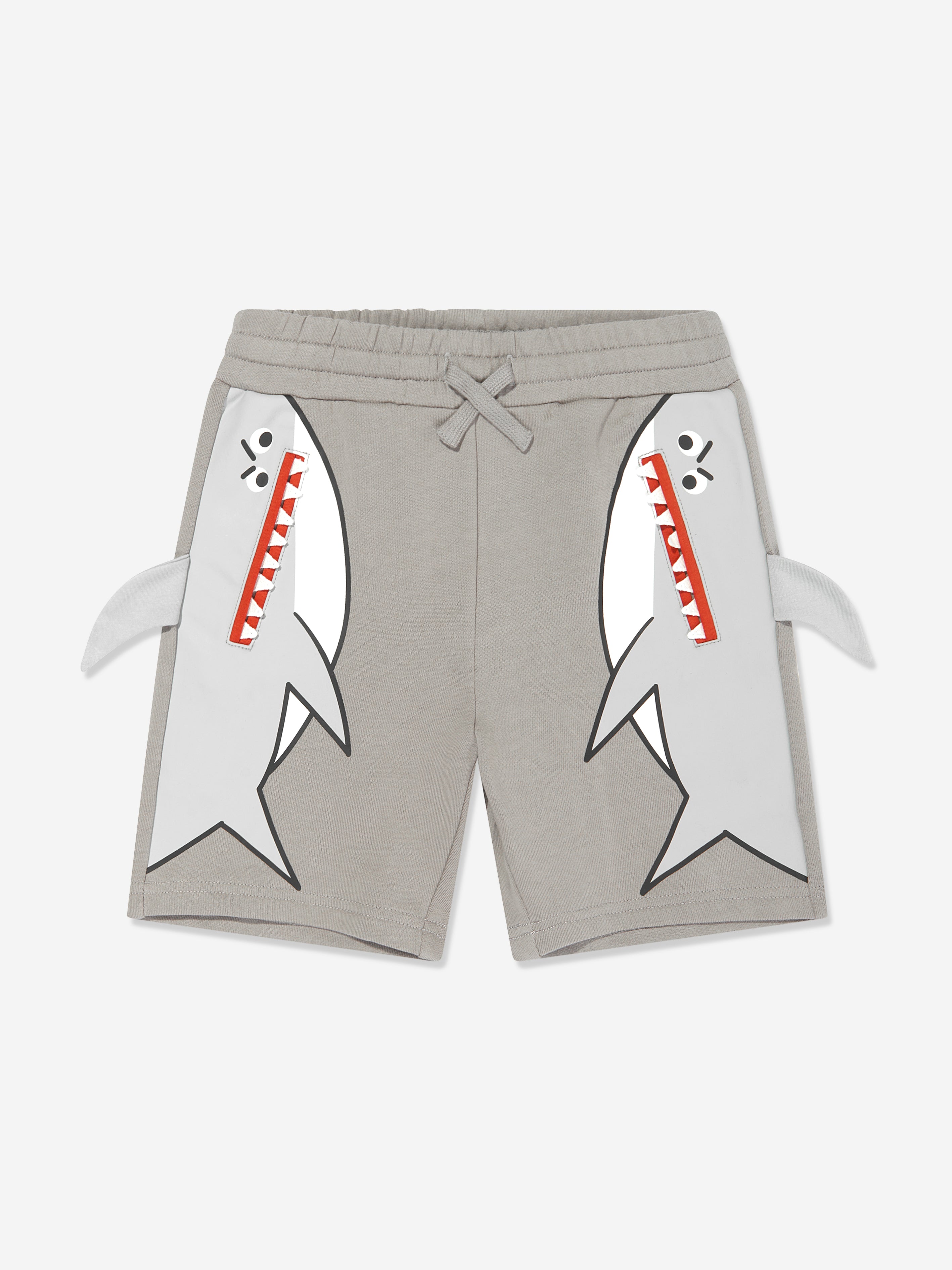 Stella Mccartney Kids' Boys Shark Shorts In Grey
