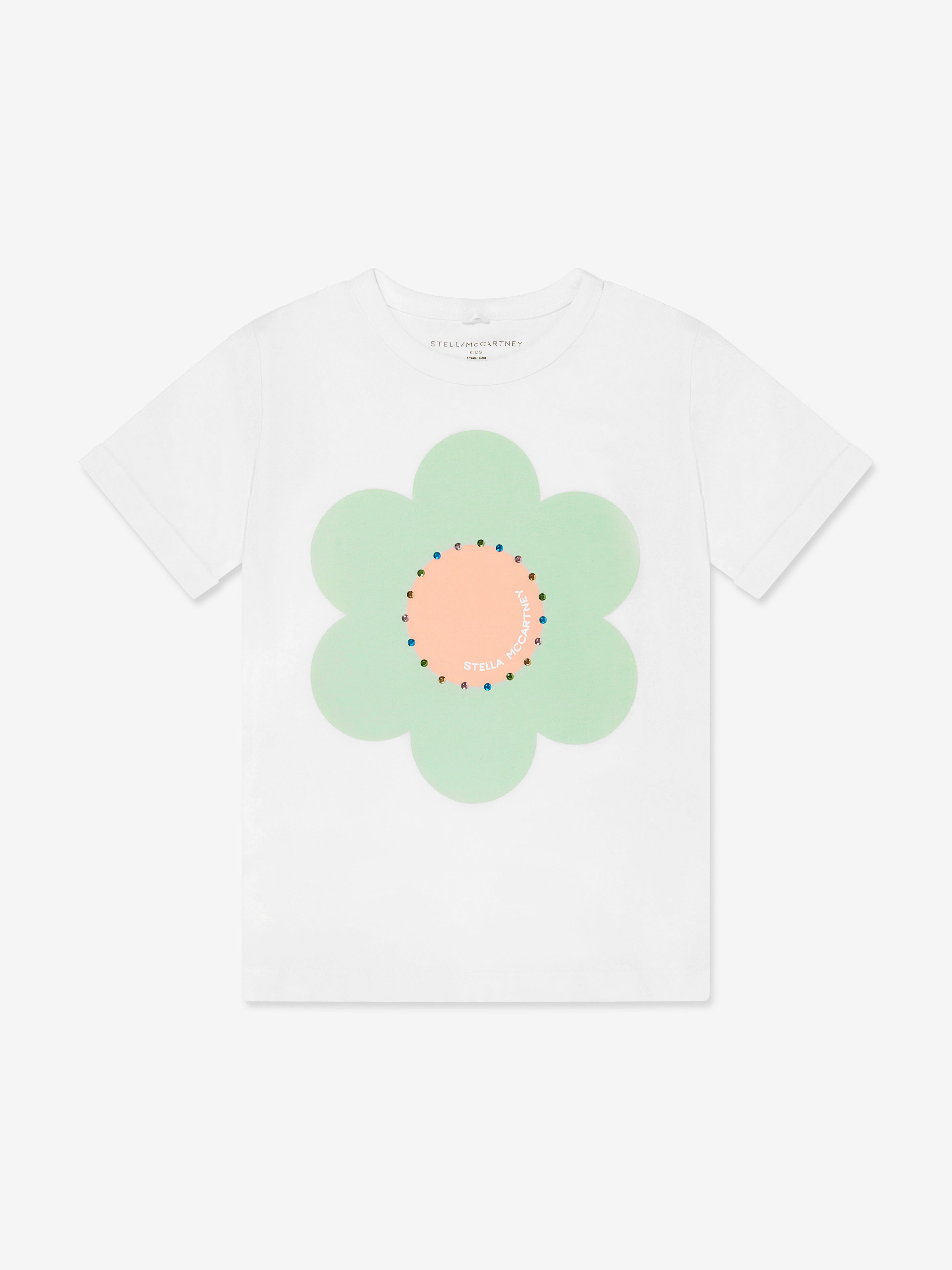 Stella Mccartney Babies' Girls Flower Print T-shirt In White