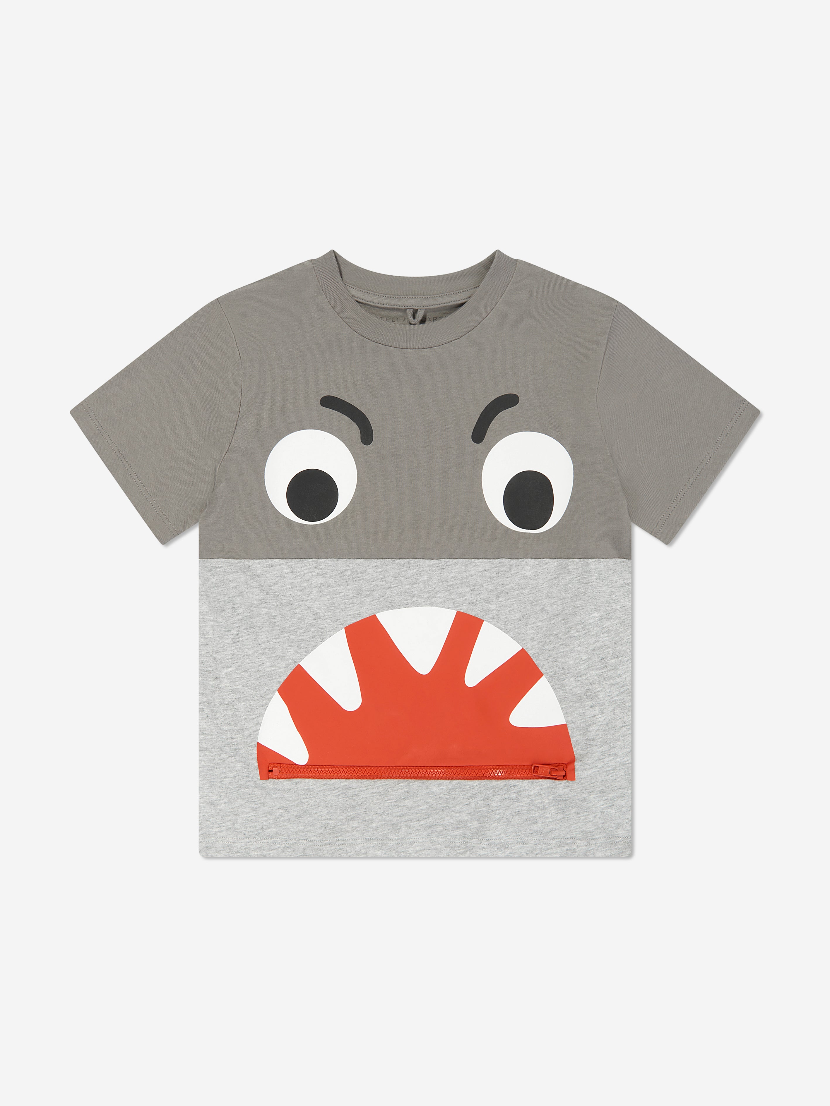 Stella Mccartney Kids' Boys Shark T-shirt In Gray
