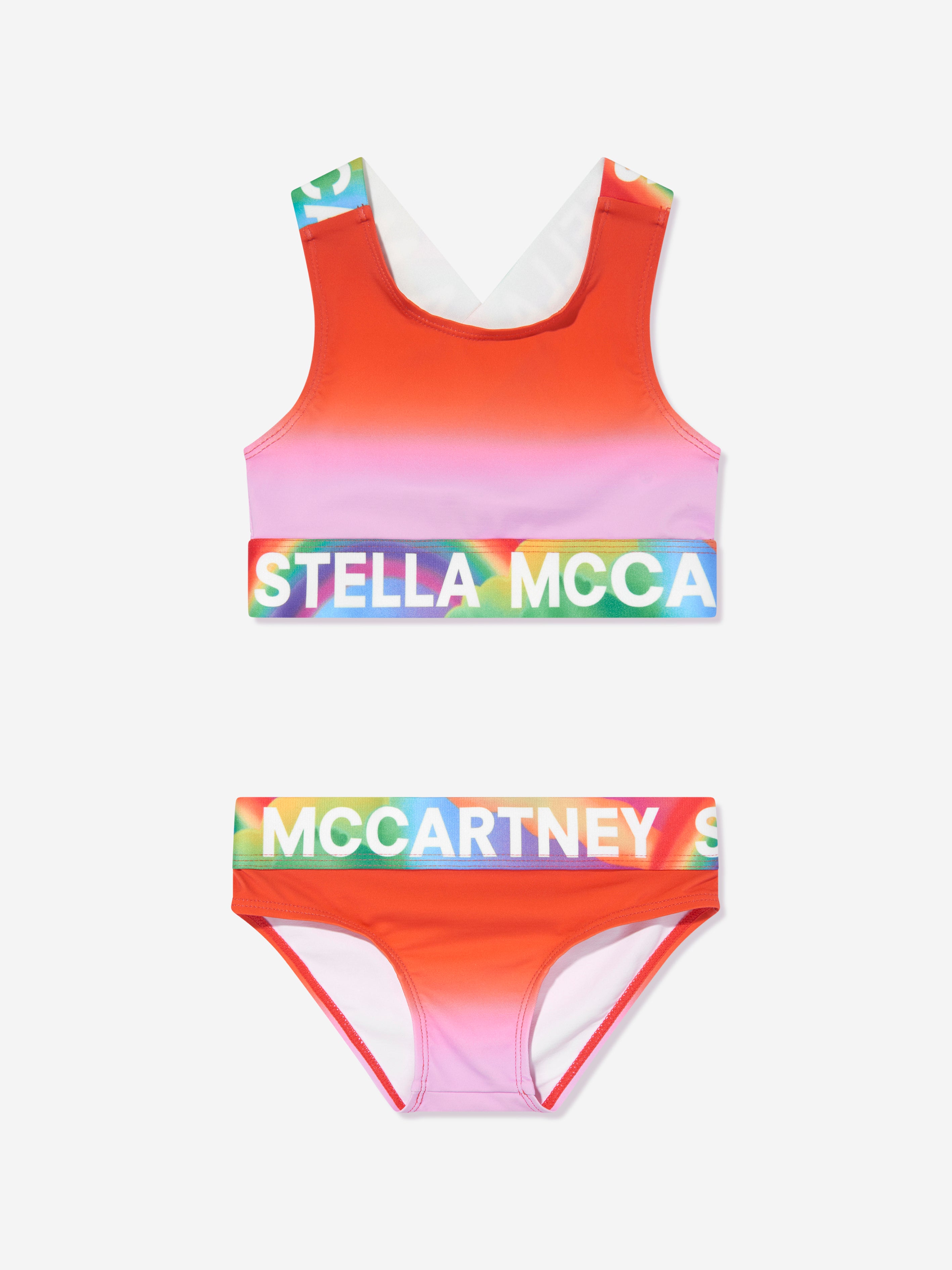 Stella Mccartney Kids' Girls Logo Bikini In Multicoloured