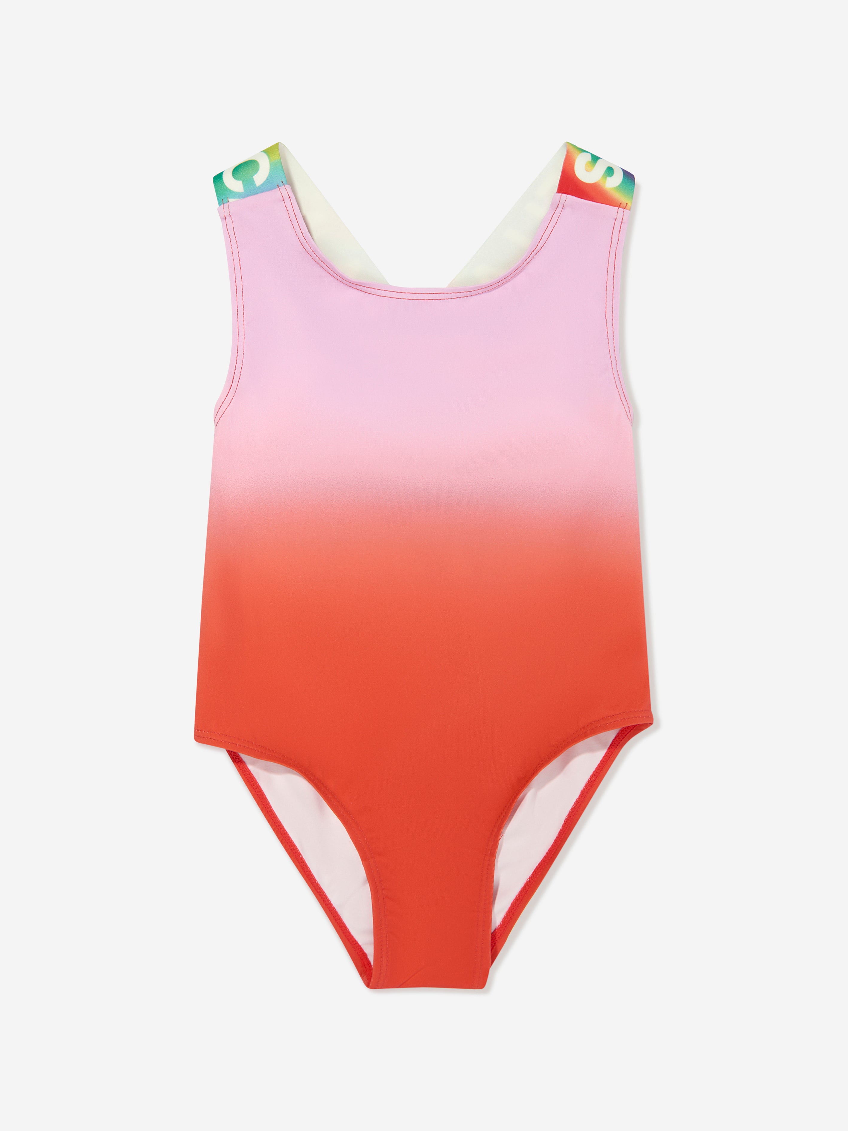 Stella Mccartney Kids' Girls Logo Swimsuit In Multicoloured
