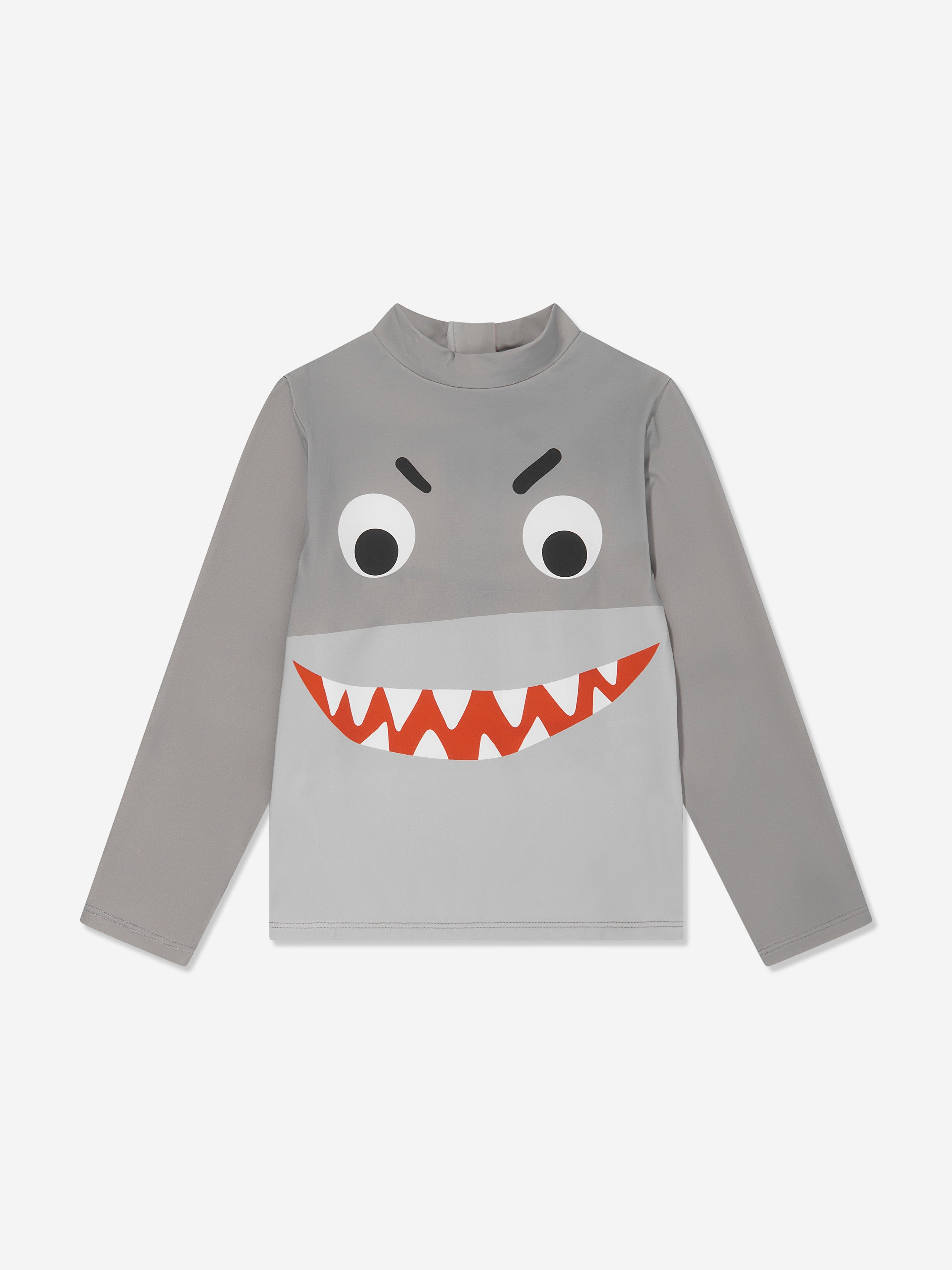 Stella Mccartney Babies' Boys Shark Swim Top In Grey