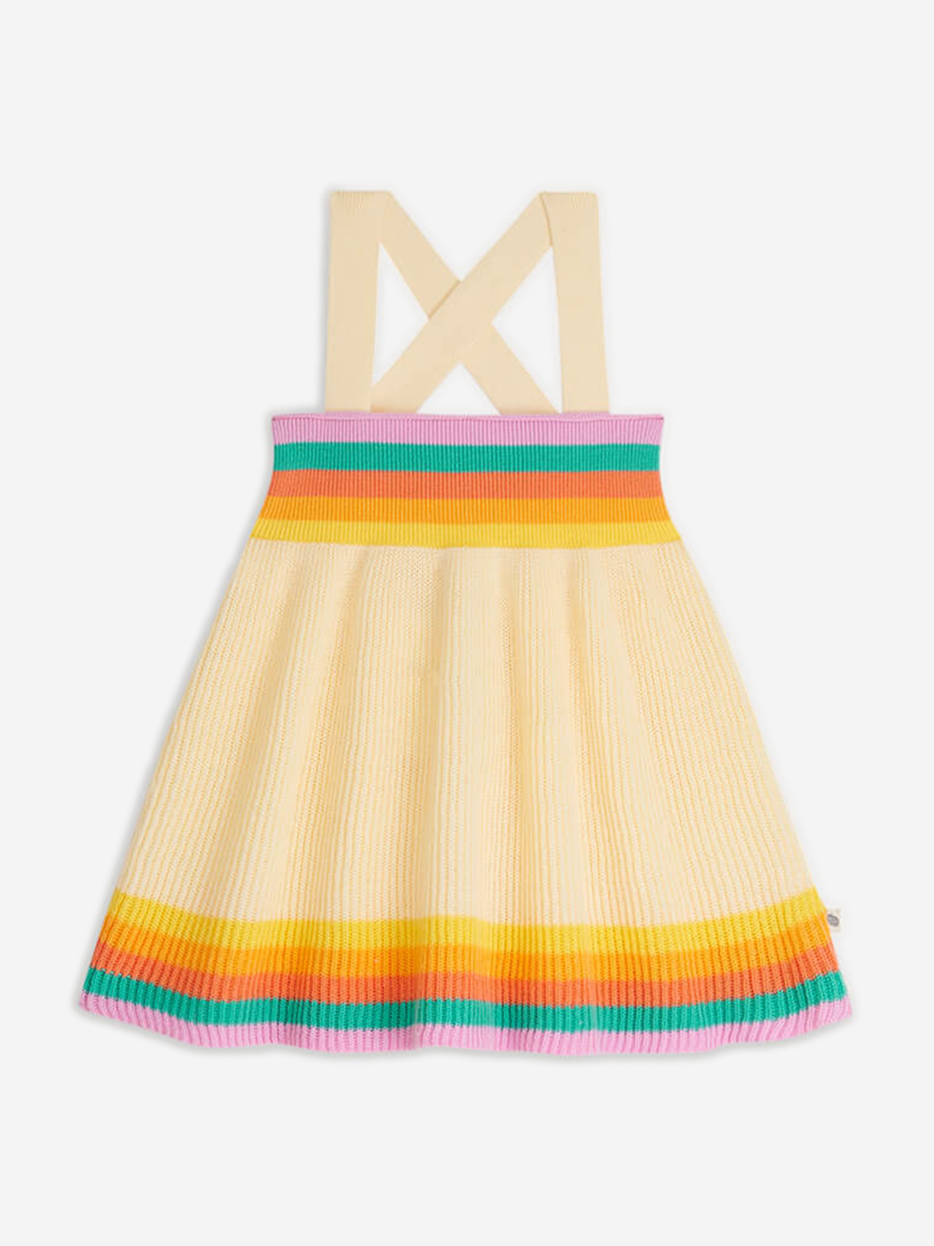 The Bonnie Mob Kids' Girls Bay Rainbow Striped Sun Dress In Yellow
