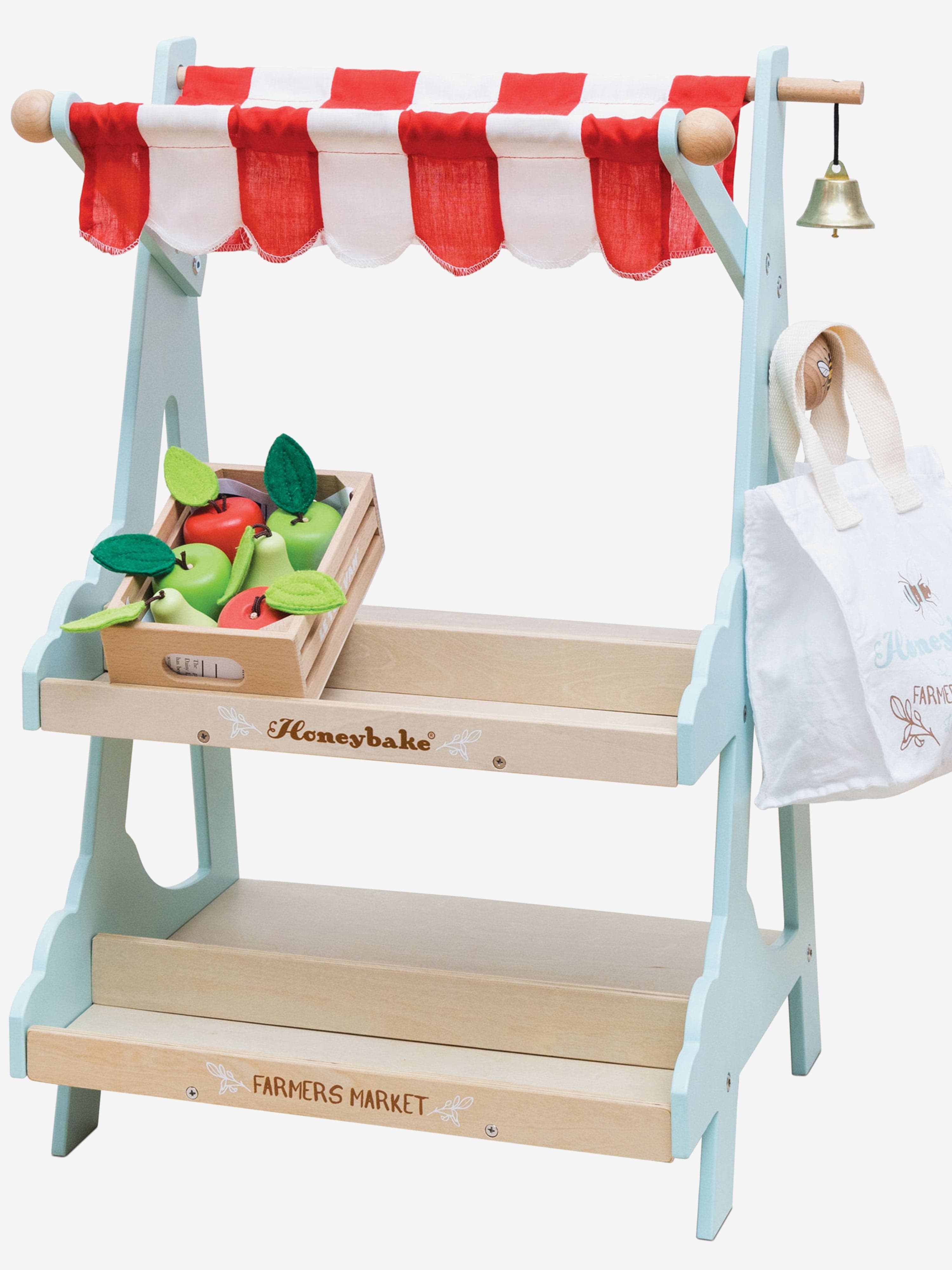 Le Toy Van Wooden Market Stall And Fruit Food Crate (w:39.5 X D:38 X H:64cm) One Size Multicoloured