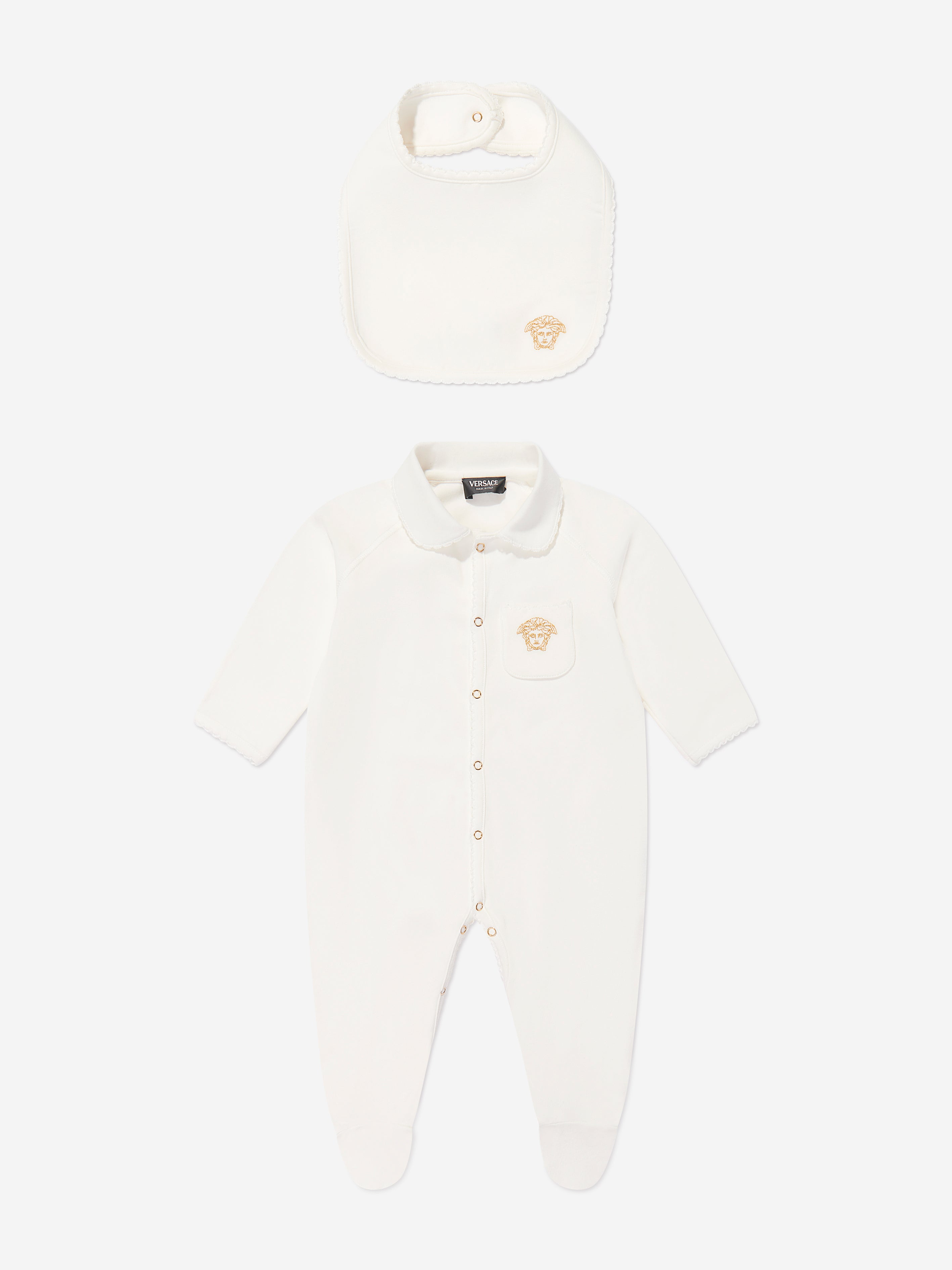Versace Baby Logo Babygrow Gift Set In White