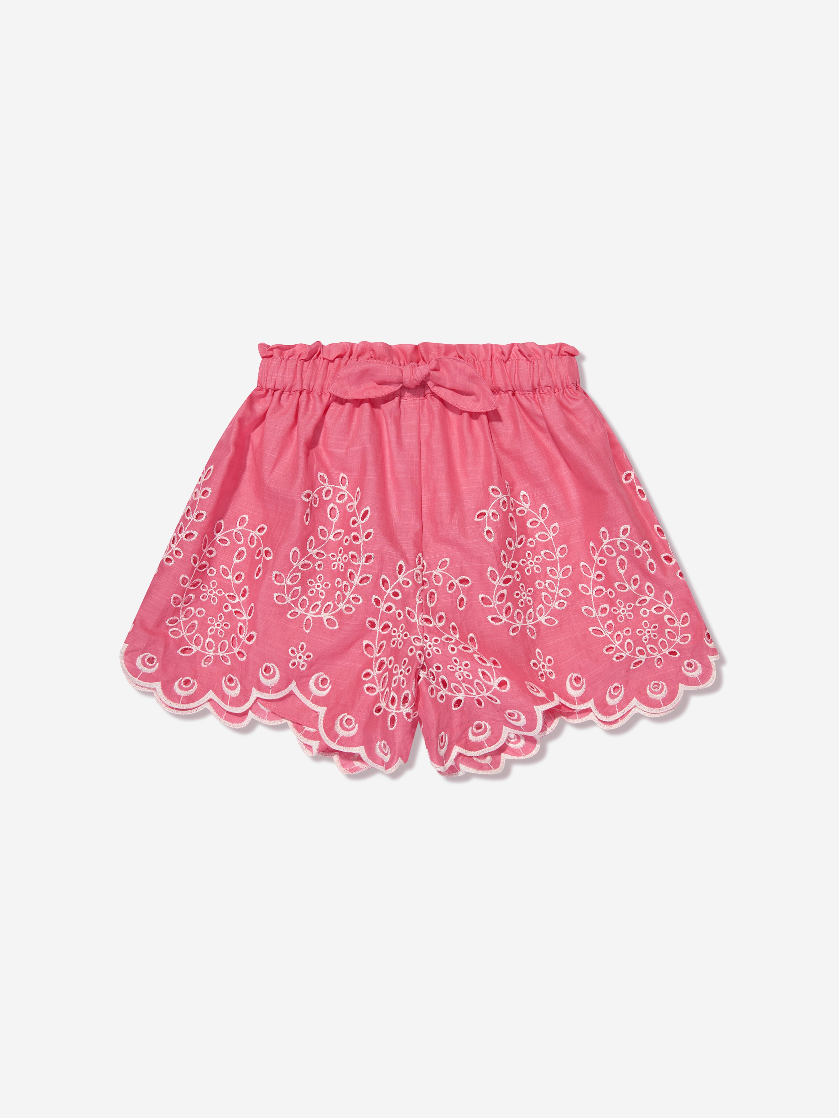 Zimmermann Babies' Girls Junie Embroidered Shorts In Pink