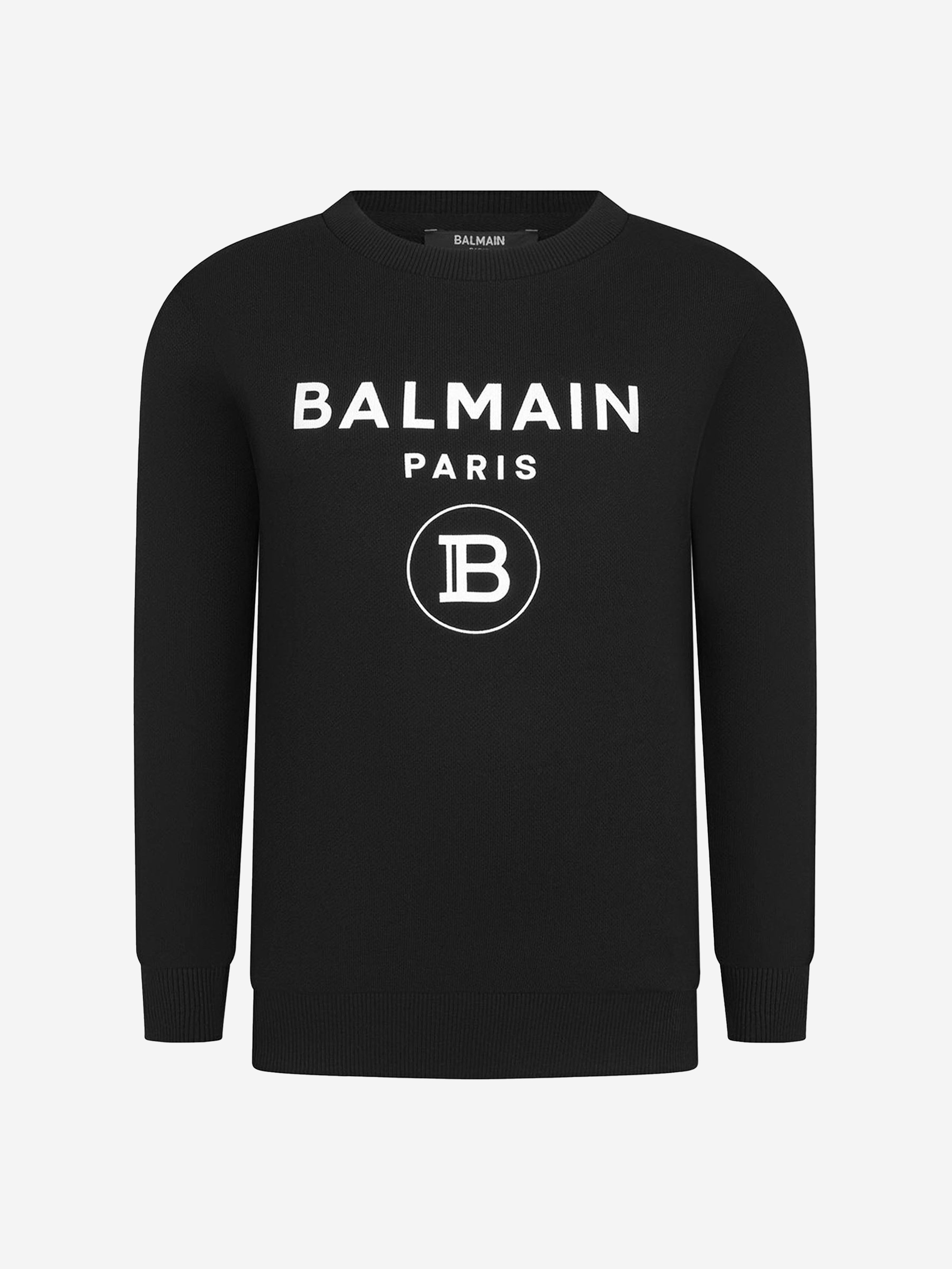 Balmain Kids' Boys Cotton Logo Sweatshirt 6 Yrs Black