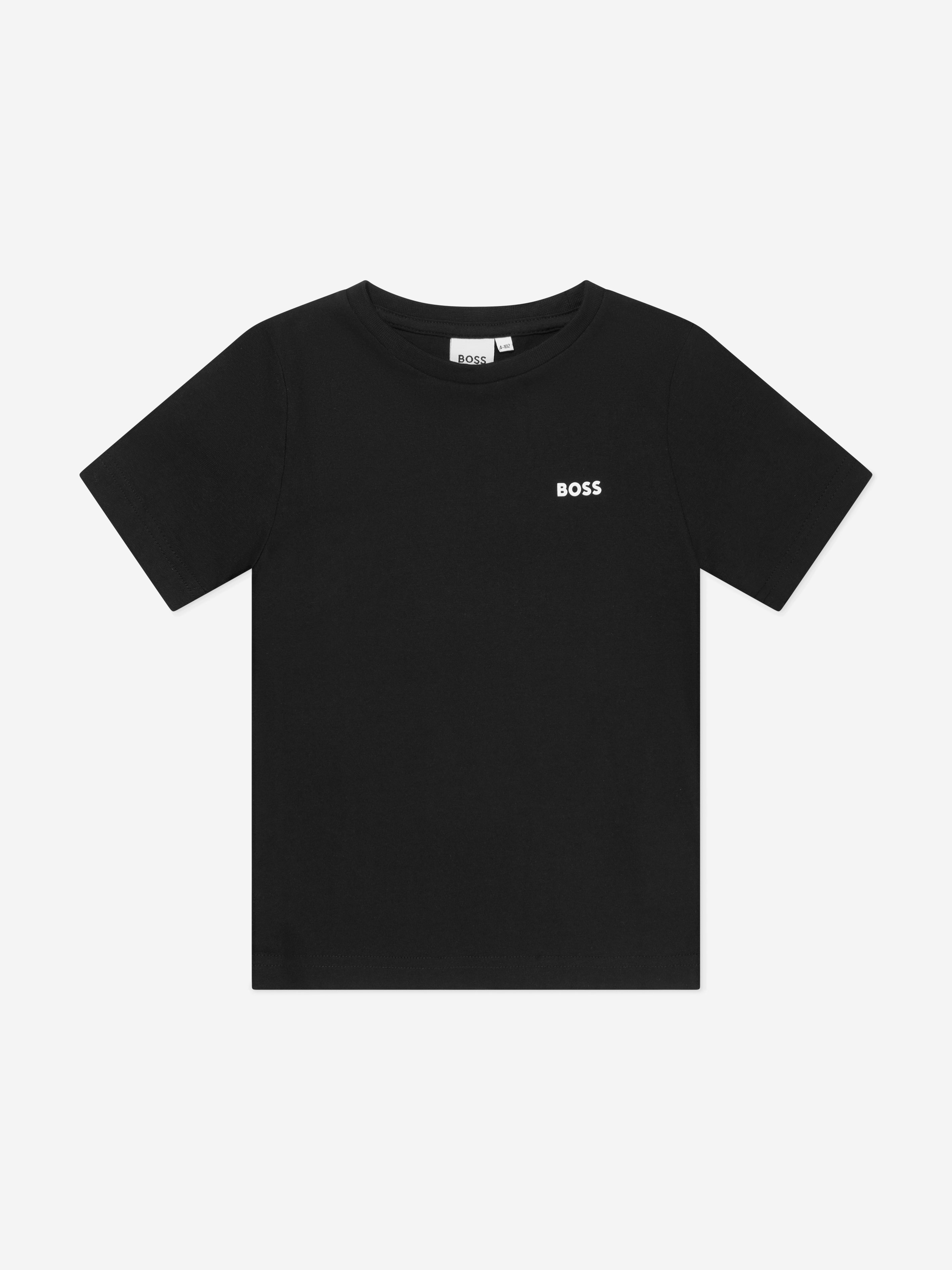 Hugo Boss Kids' Boys Logo Print T-shirt In Black