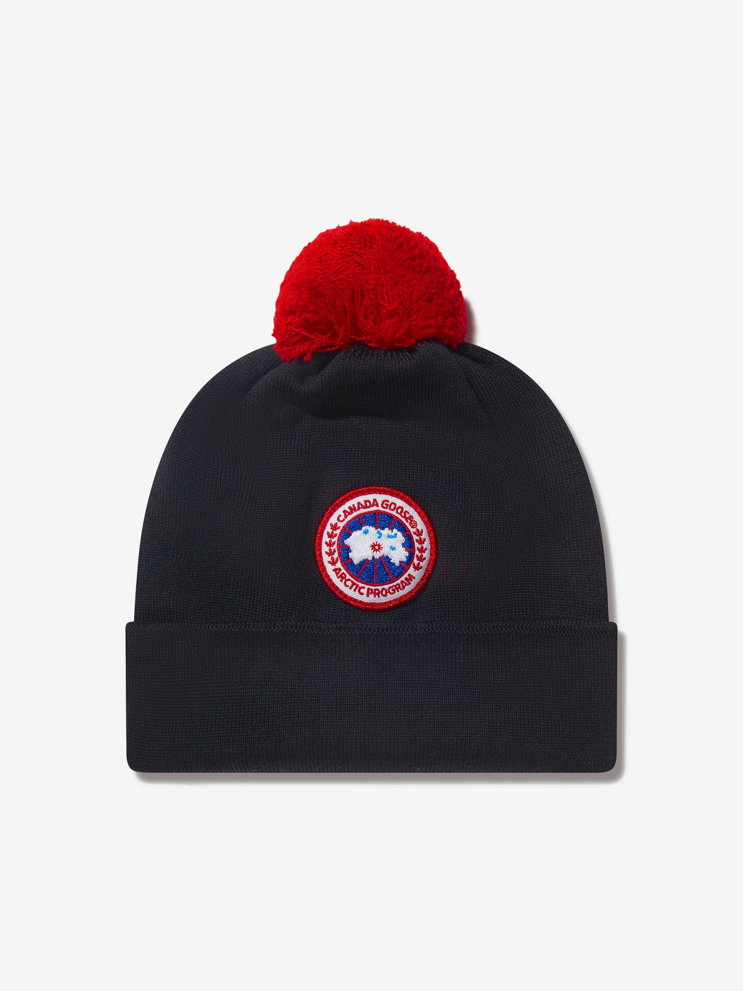 Canada Goose Babies' Kids Wool Pom Pom Hat One In Black