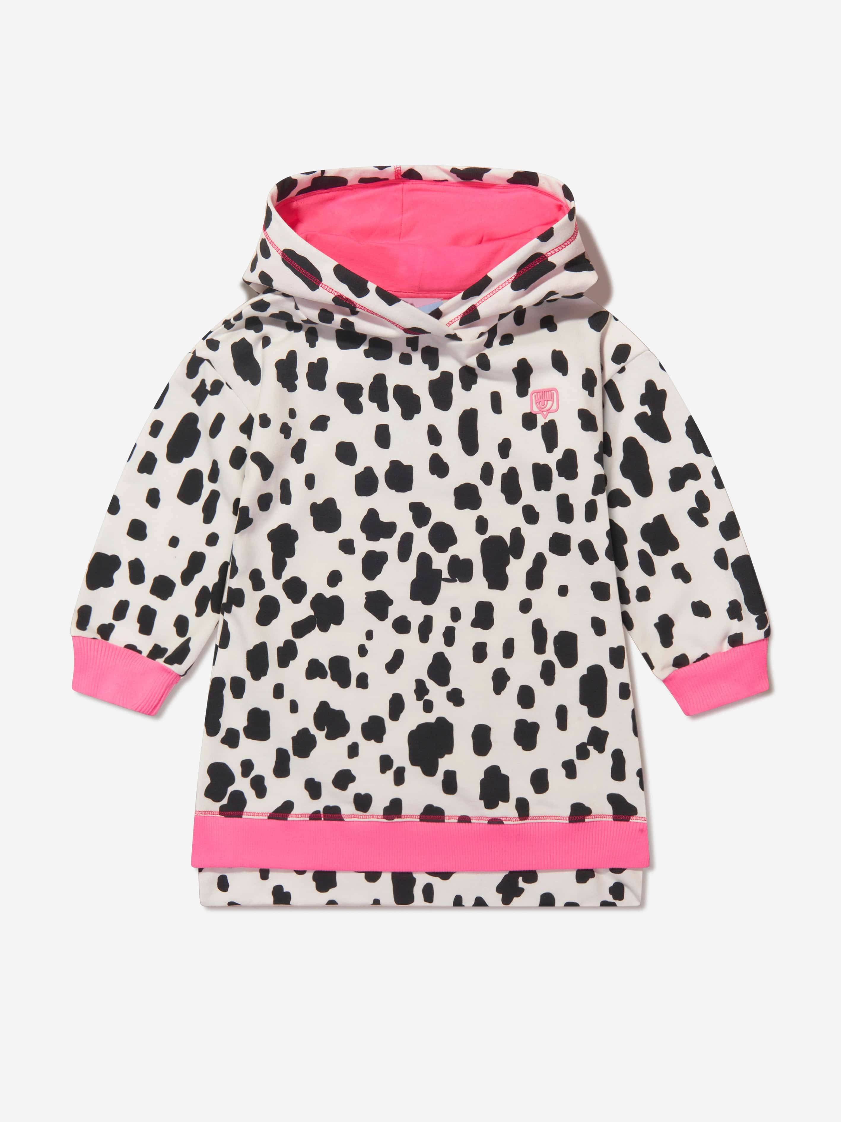 Chiara Ferragni Babies' Girls Hooded Dalmation Dress 4 Yrs White