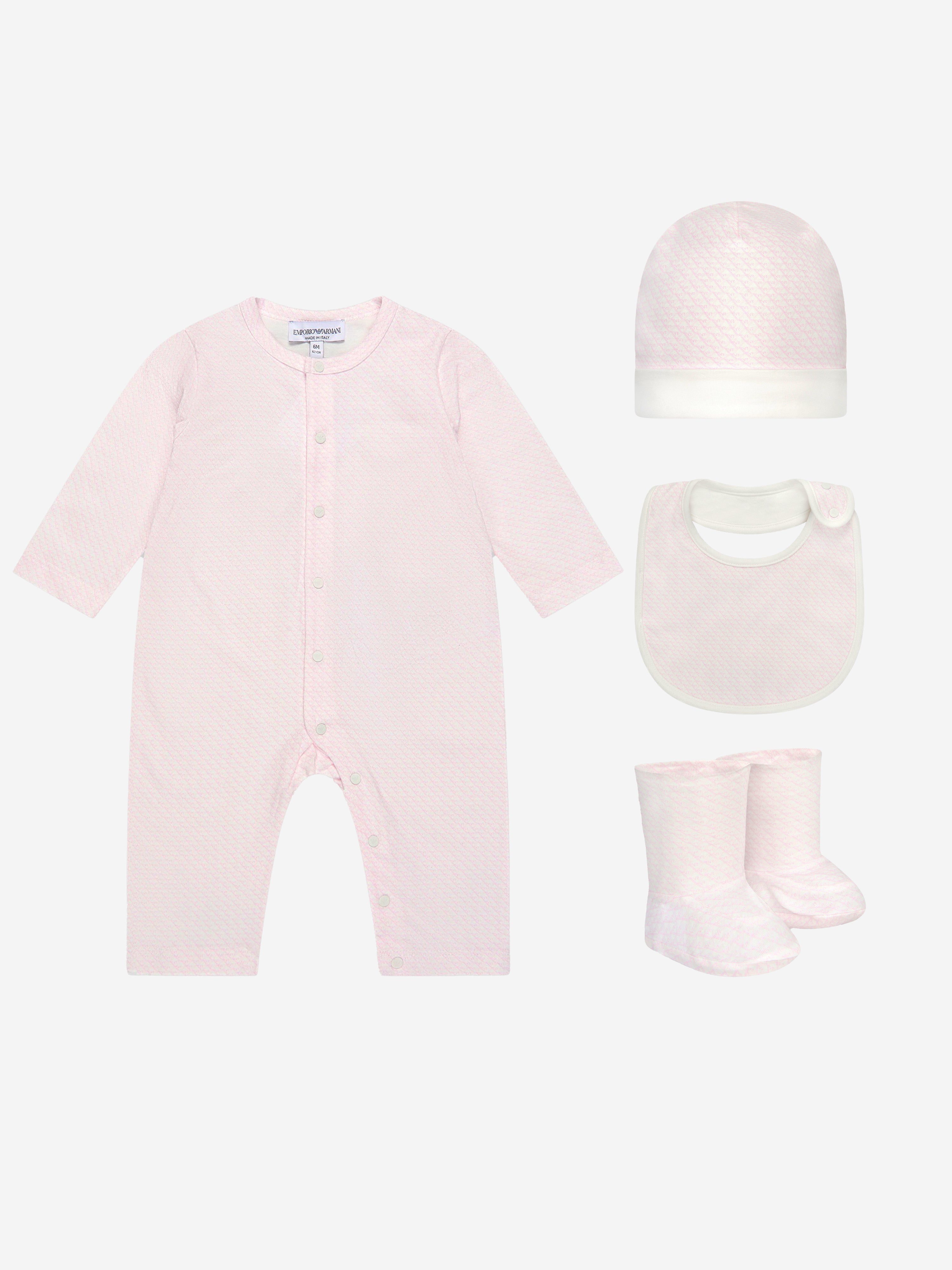 Emporio Armani - Baby Girls Cotton Romper Gift Set (4 Piece) | Childsplay  Clothing