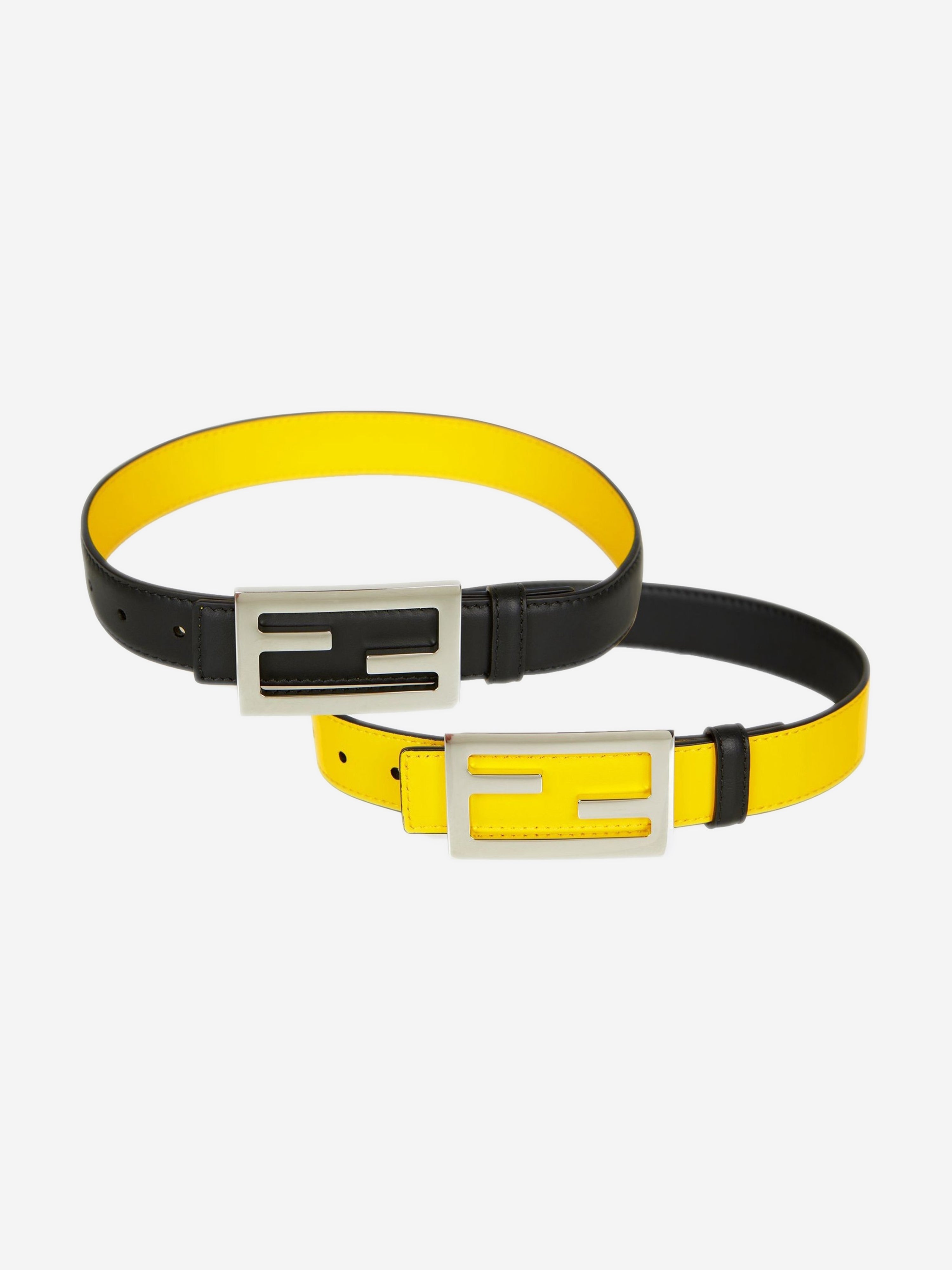 Fendi Kids' Boys Belt S (50cm / 2 - 4 Yrs) Black In Yellow