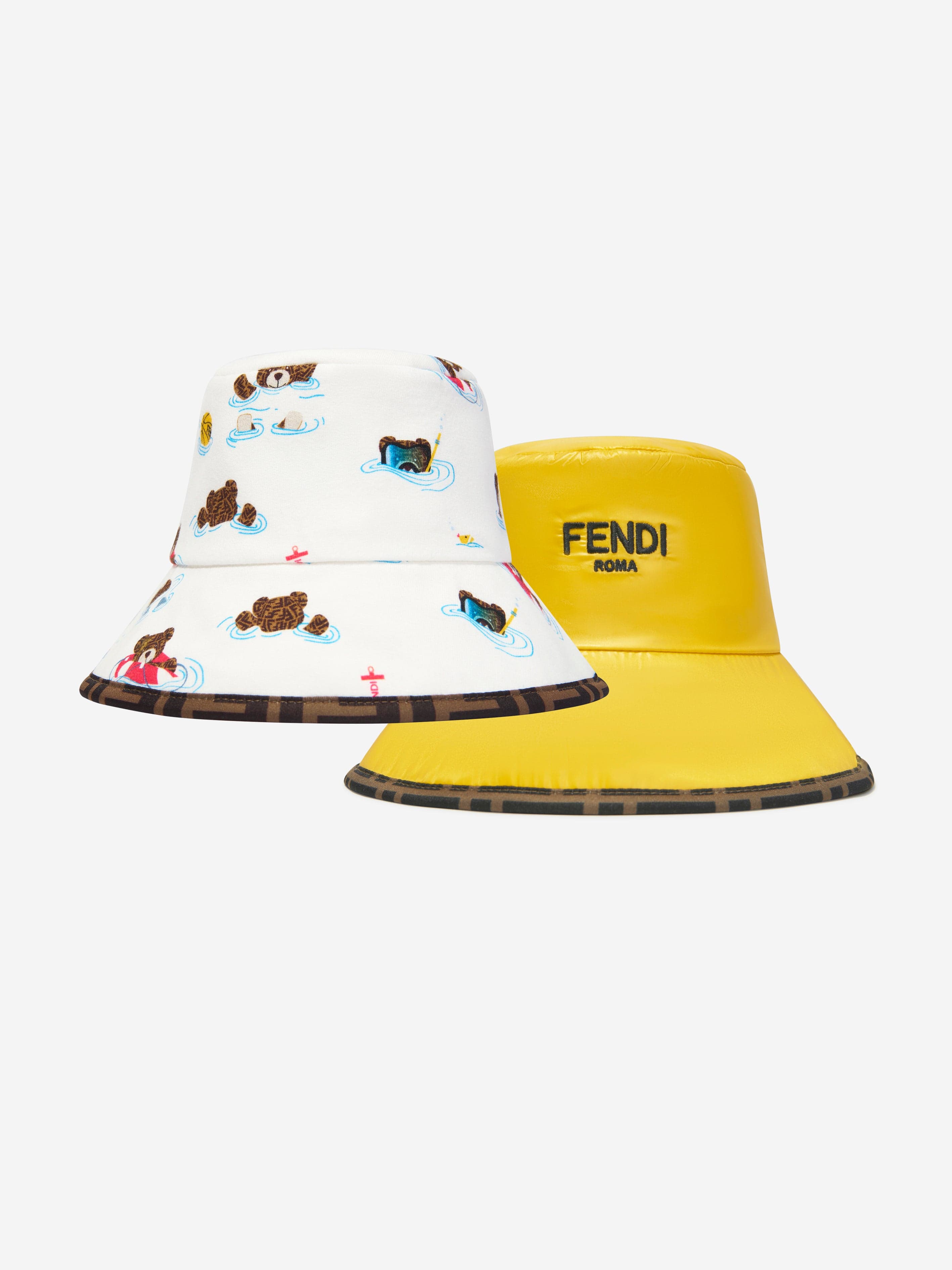 Fendi Baby Reversible Bucket Hat In White