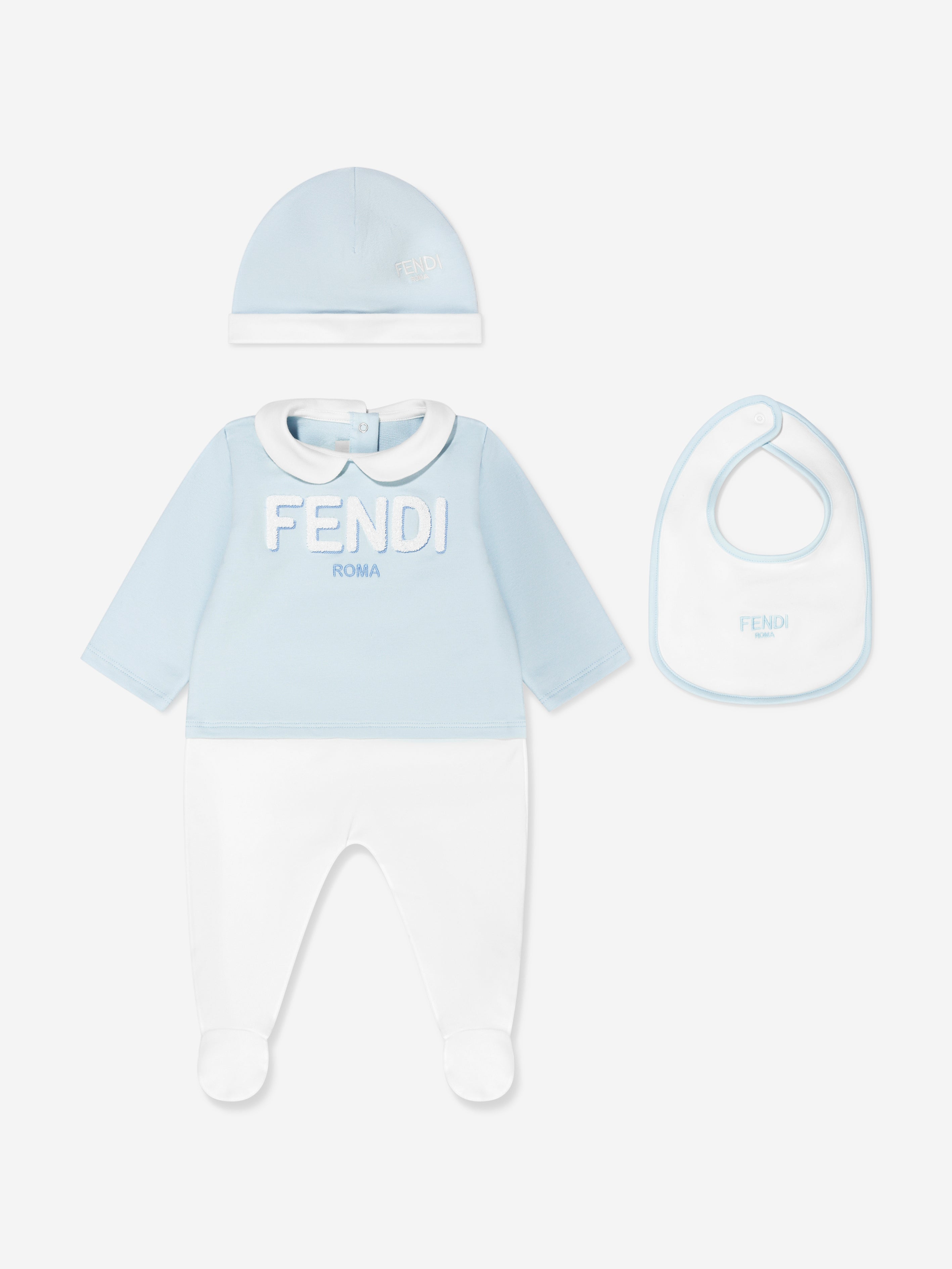 Fendi Baby Boys Babgrow Gift Set (3 Piece) In Blue