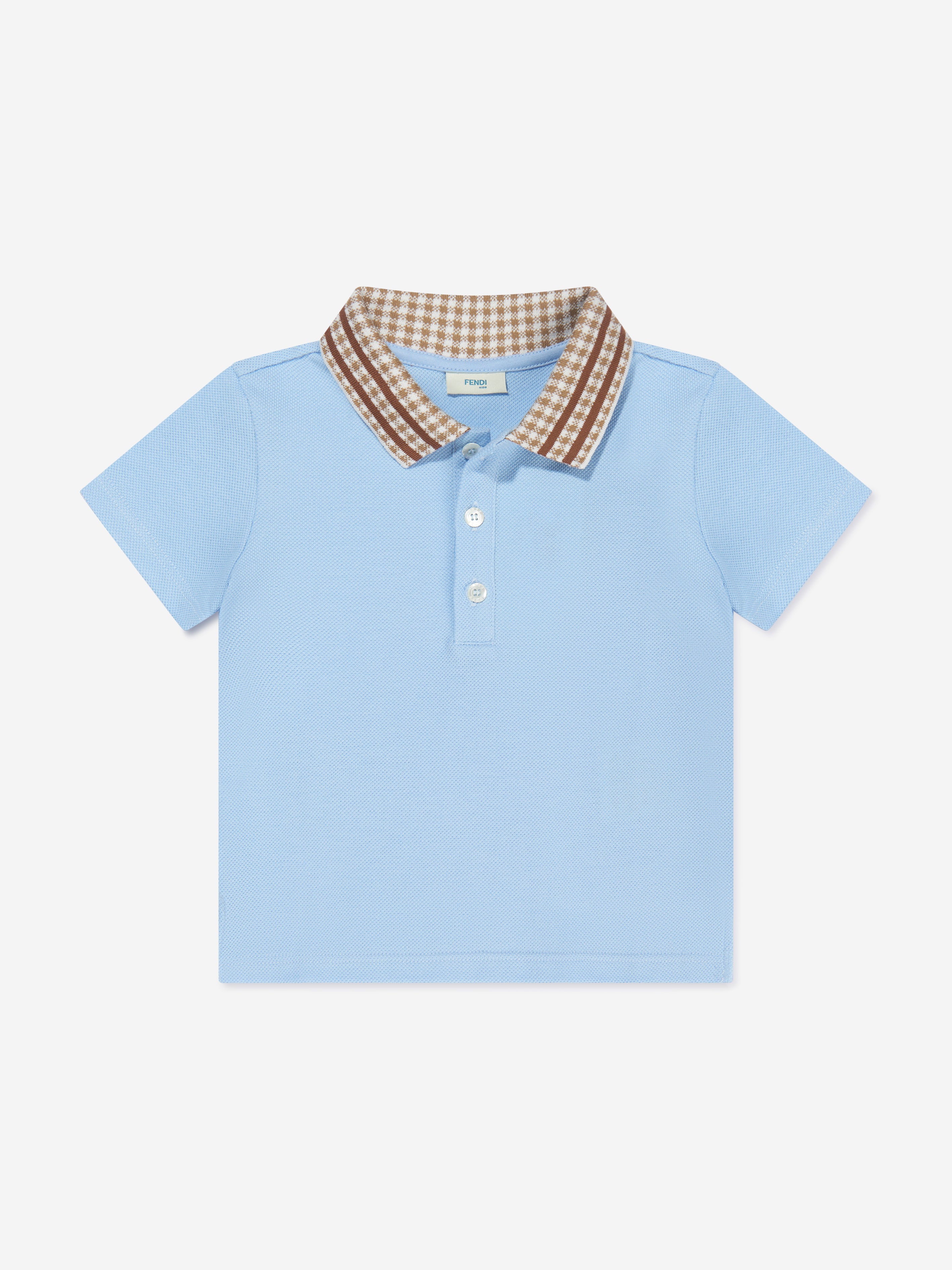 Fendi Baby Boys Pique Polo Shirt In Blue