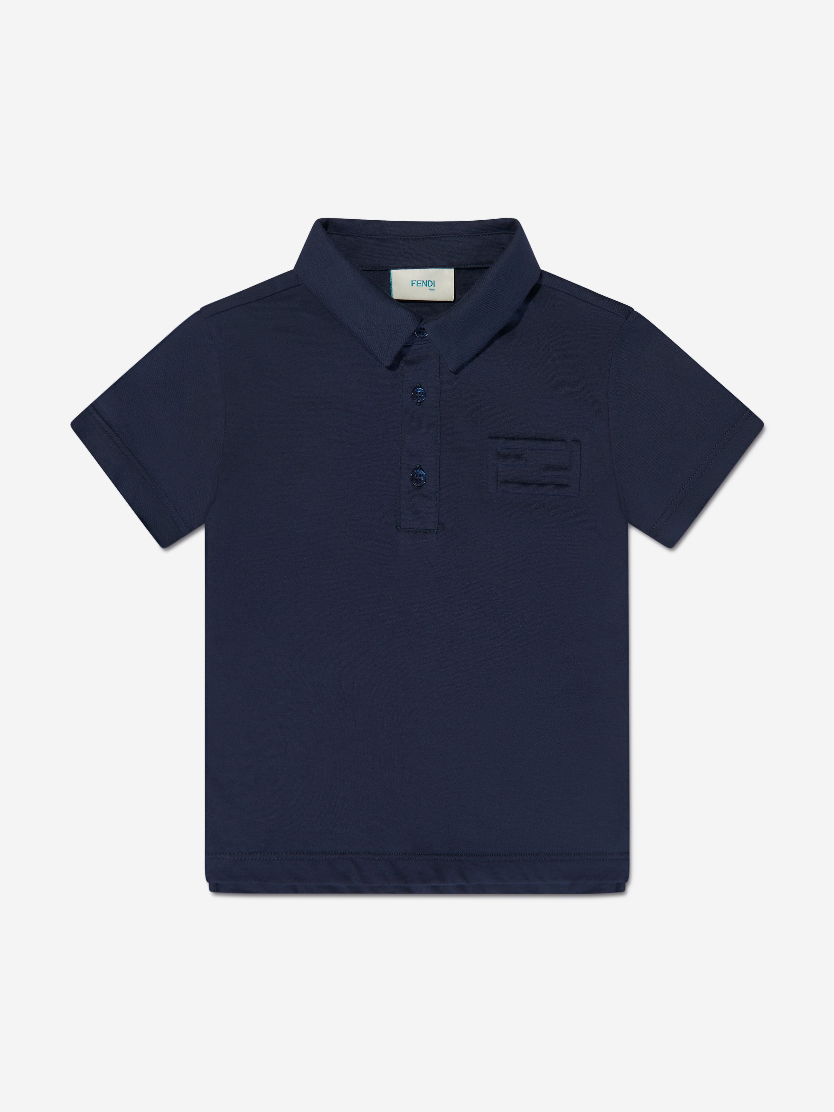 Fendi Kids' Boys Branded Polo Shirt In Blue