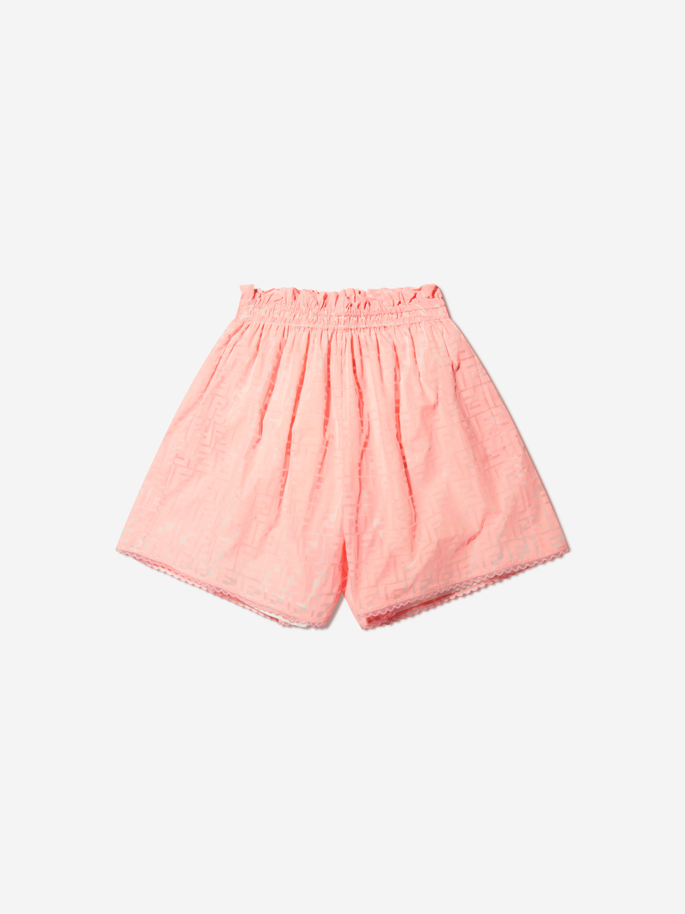 Fendi Kids' Girls Ff Logo Shorts 12 Yrs Pink