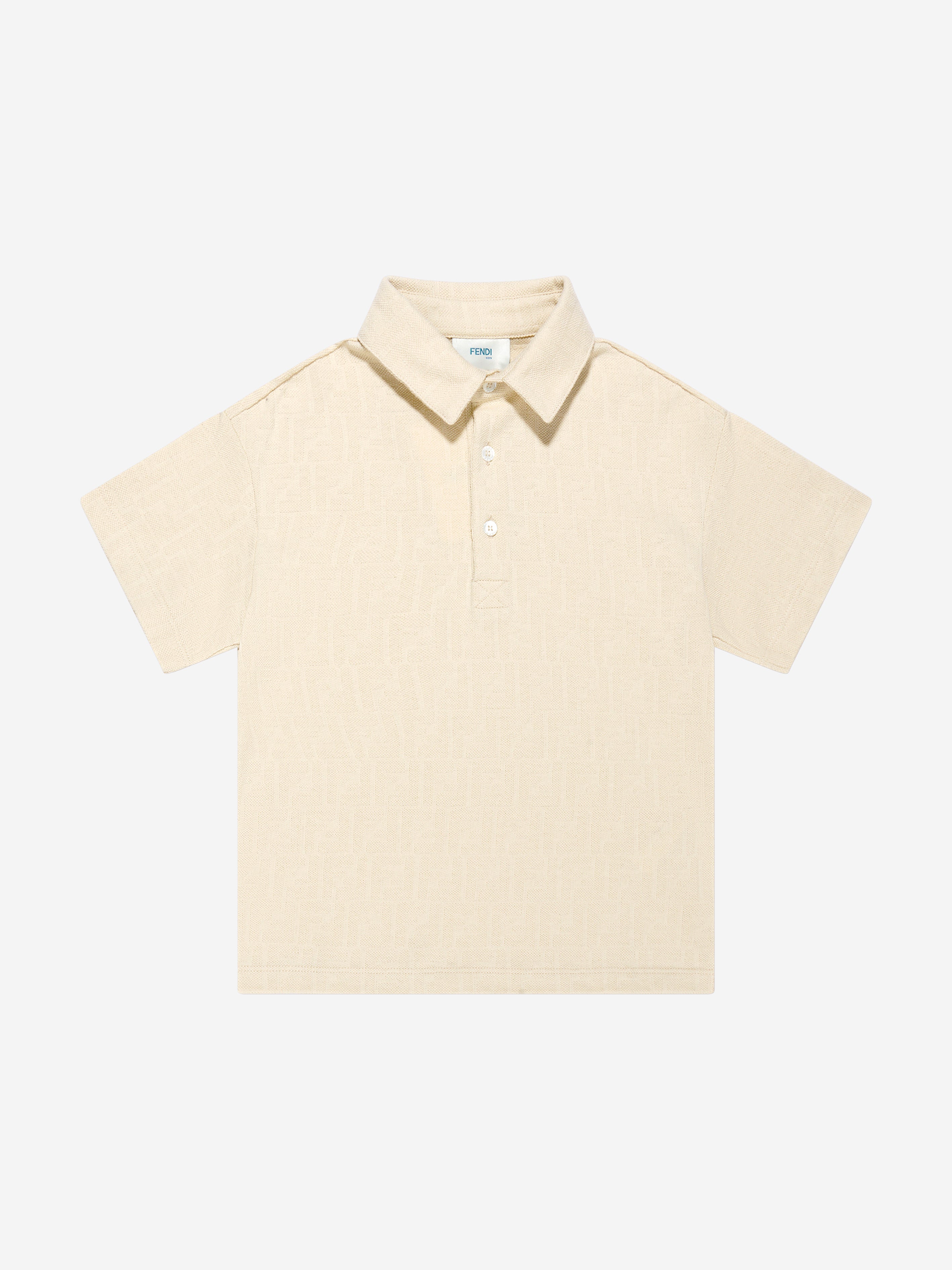 Shop Fendi Boys Ff Logo Polo Shirt In White
