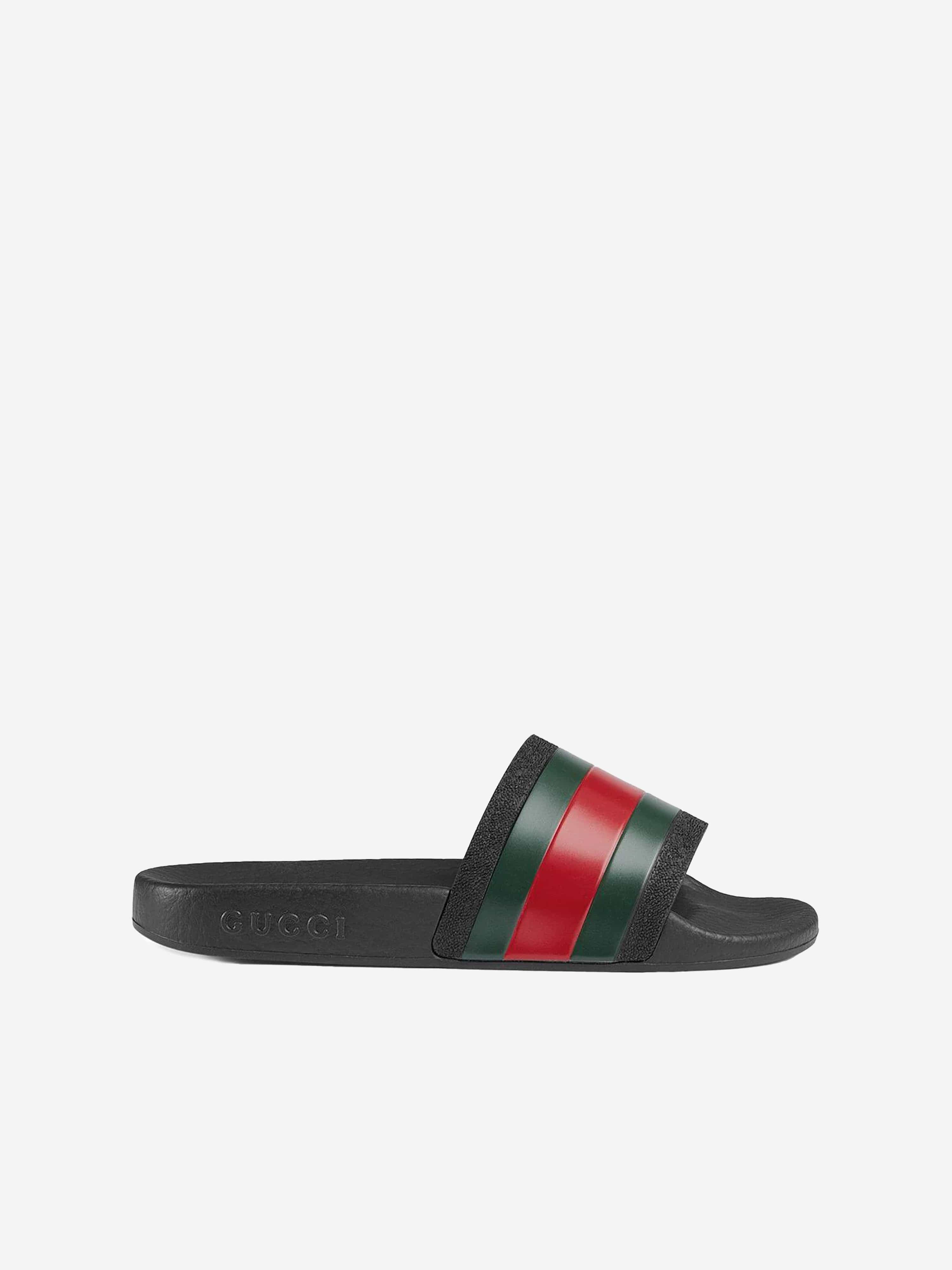 Gucci Kids Web Stripe Sliders Eu 27 Uk 9 Black