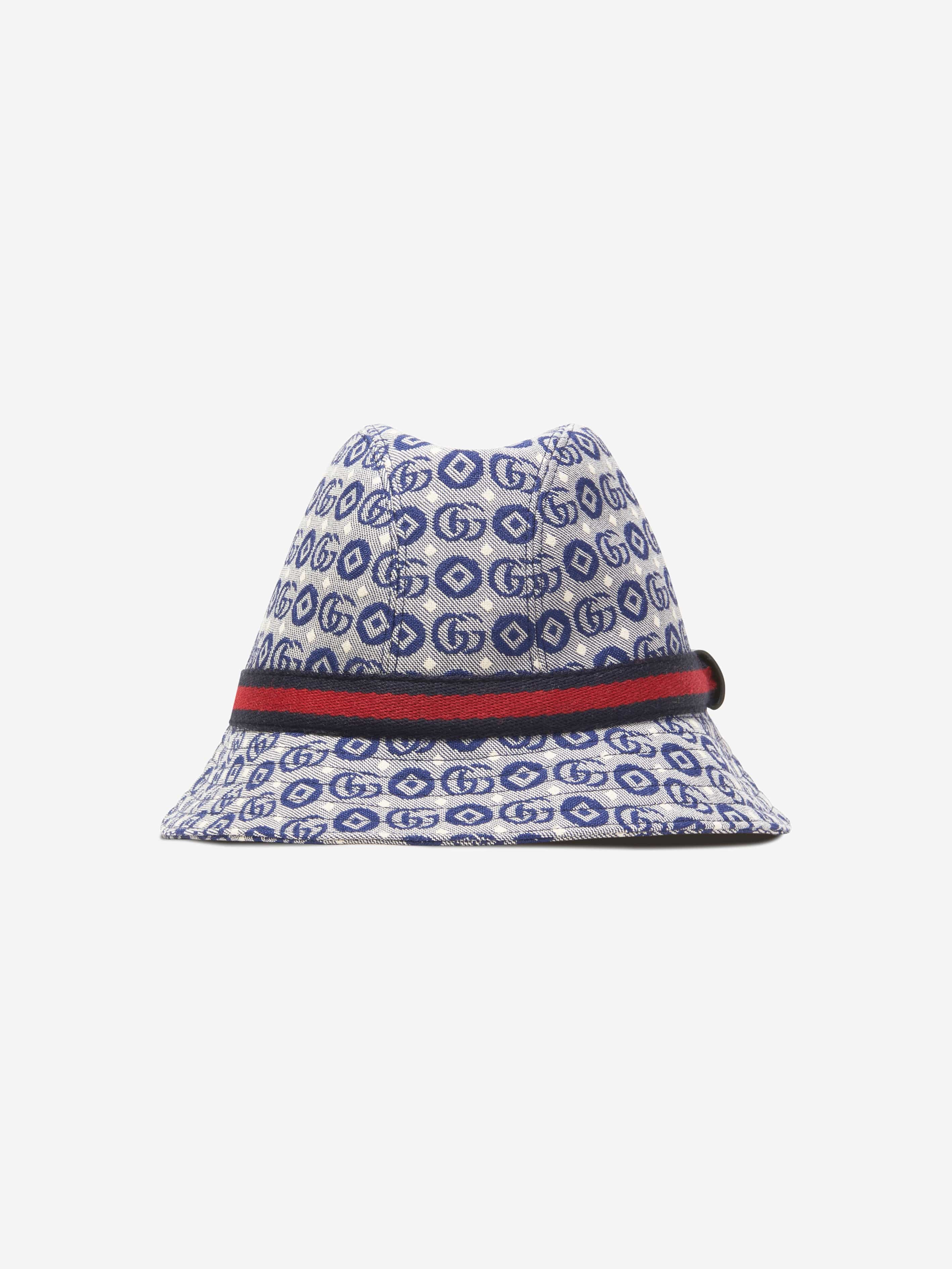 Gucci Kids Monogram Fedora In Blue