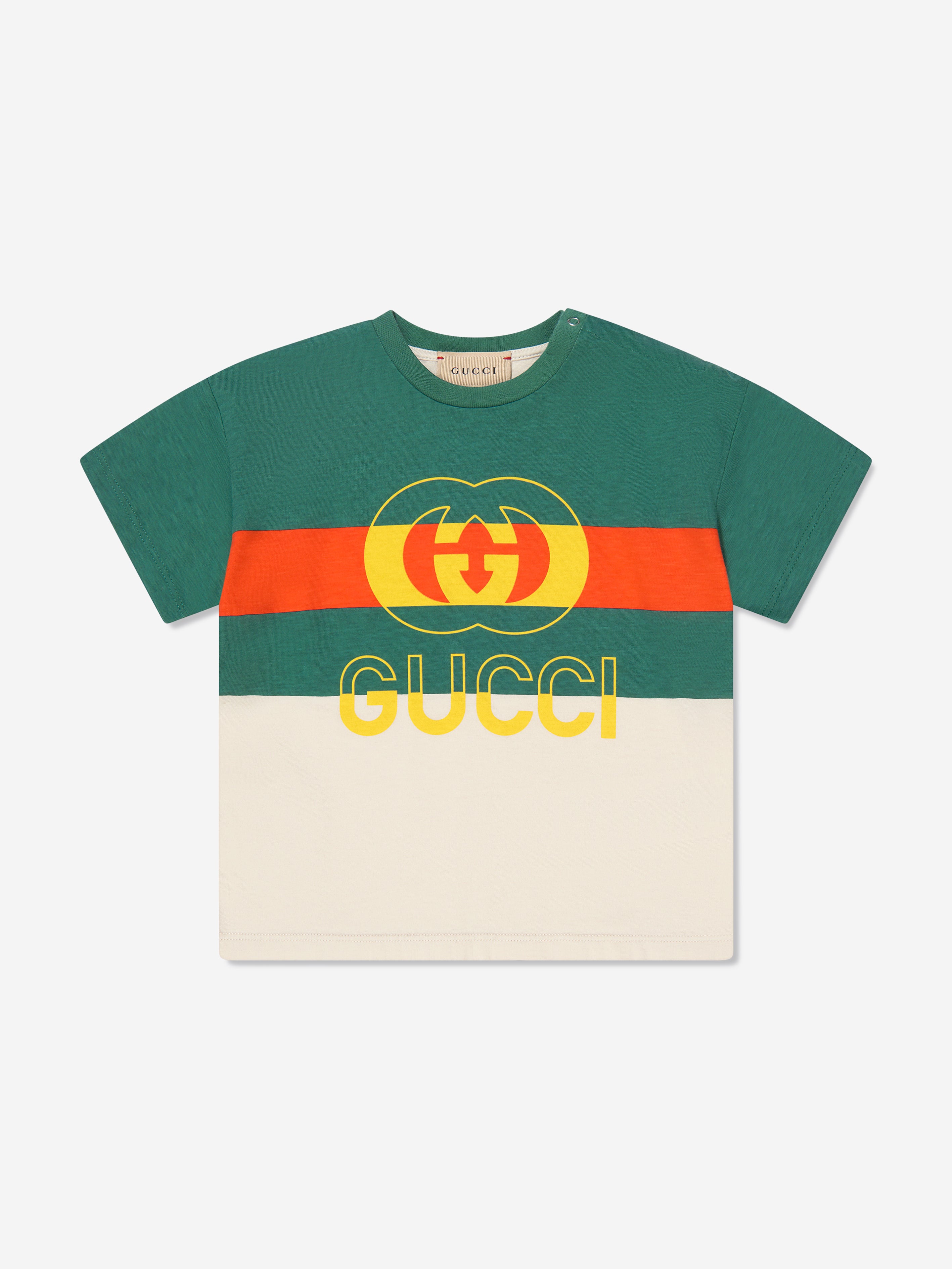 Gucci Baby Striped Logo T-shirt In White