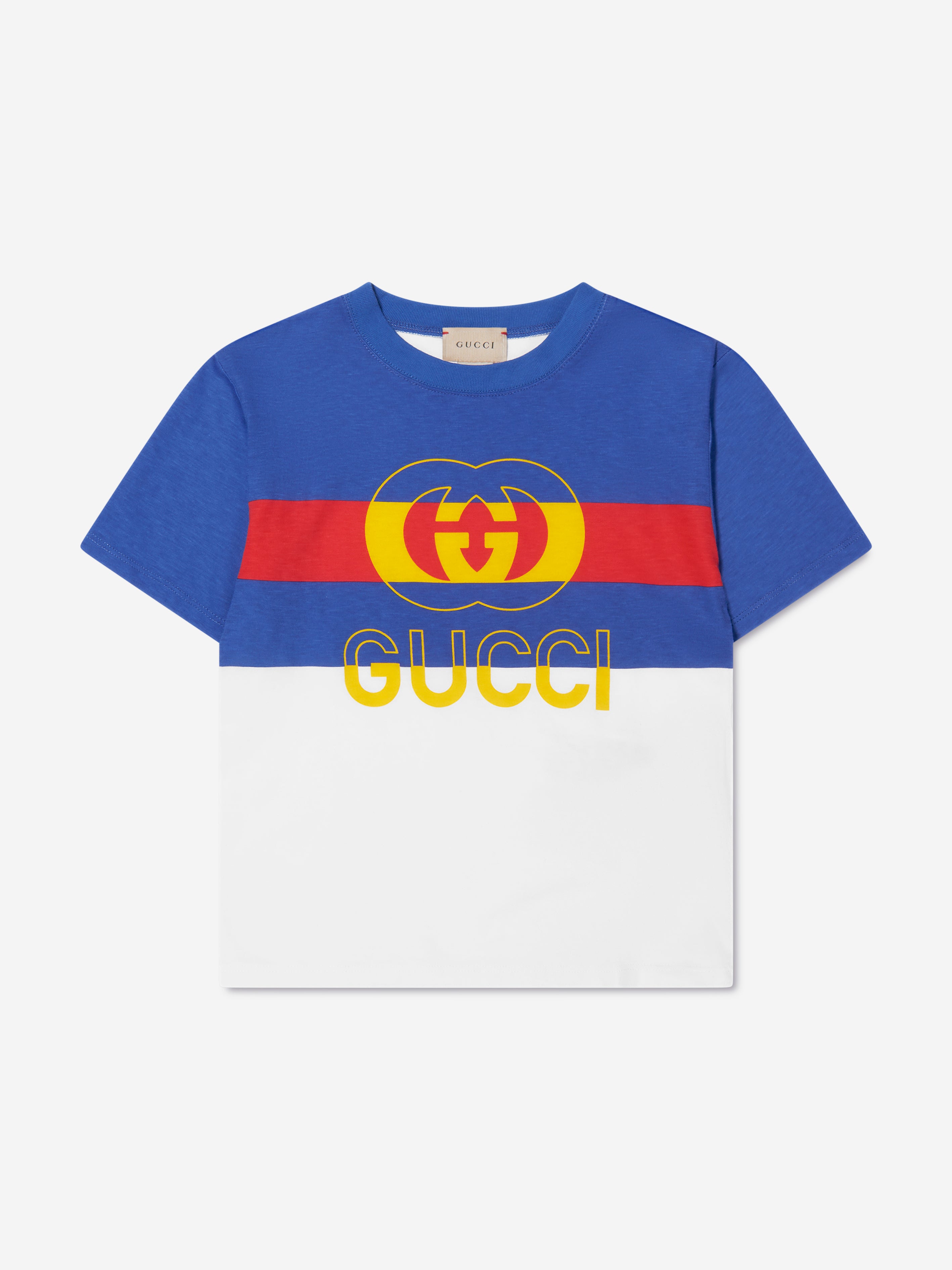 Gucci Kids' Boys Striped Logo T-shirt In White