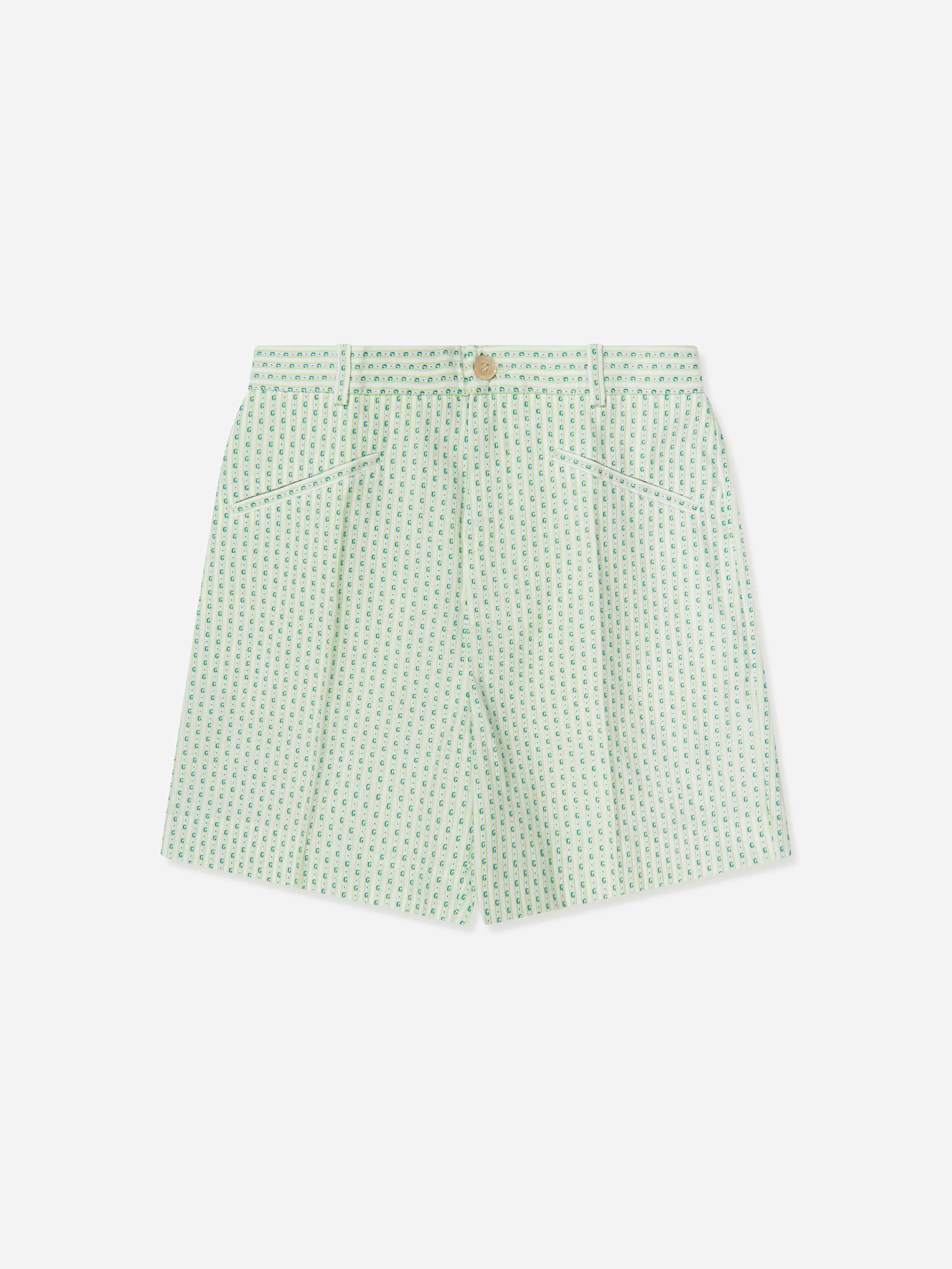 Gucci Kids' Boys Striped Bermuda Shorts In Green