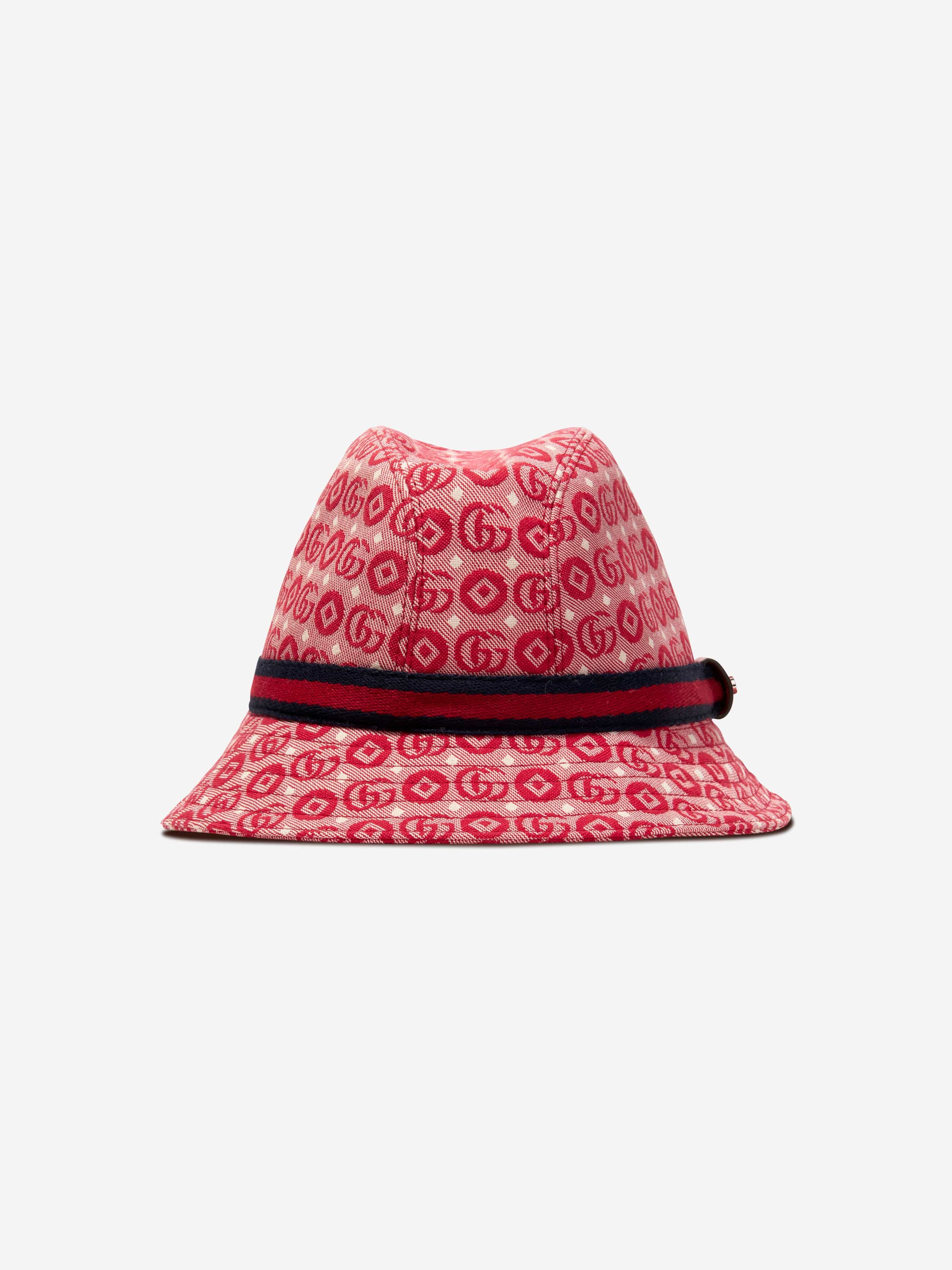 Gucci Kids Monogram Fedora In Red