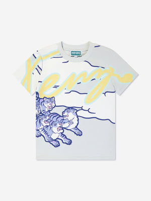 Melodieus barrière blijven KENZO KIDS - Boys Organic Cotton Tigers T-Shirt in Blue | Childsplay  Clothing