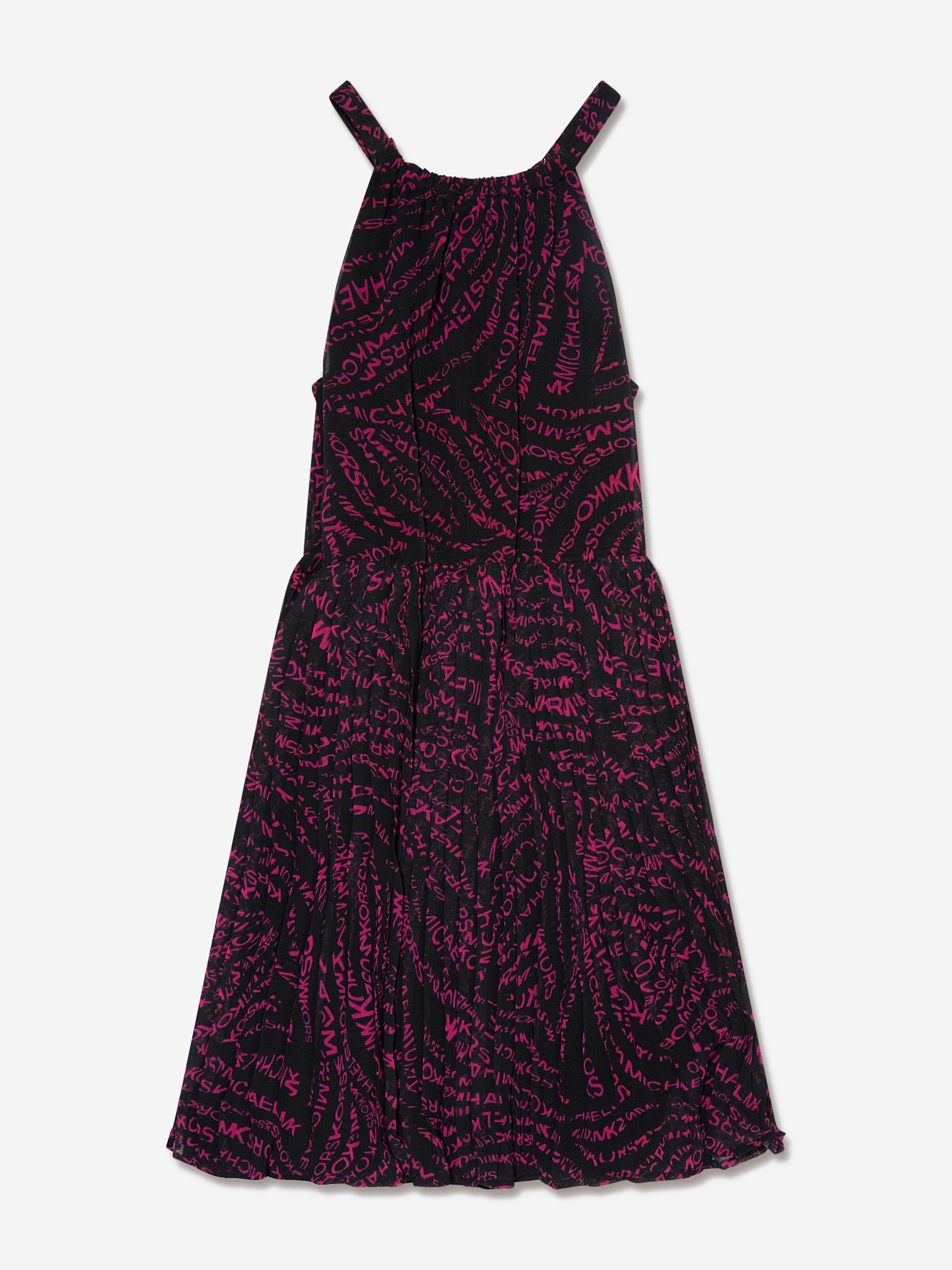 Michael Kors Babies' Girls Pleated Zebra Print Dress In Black