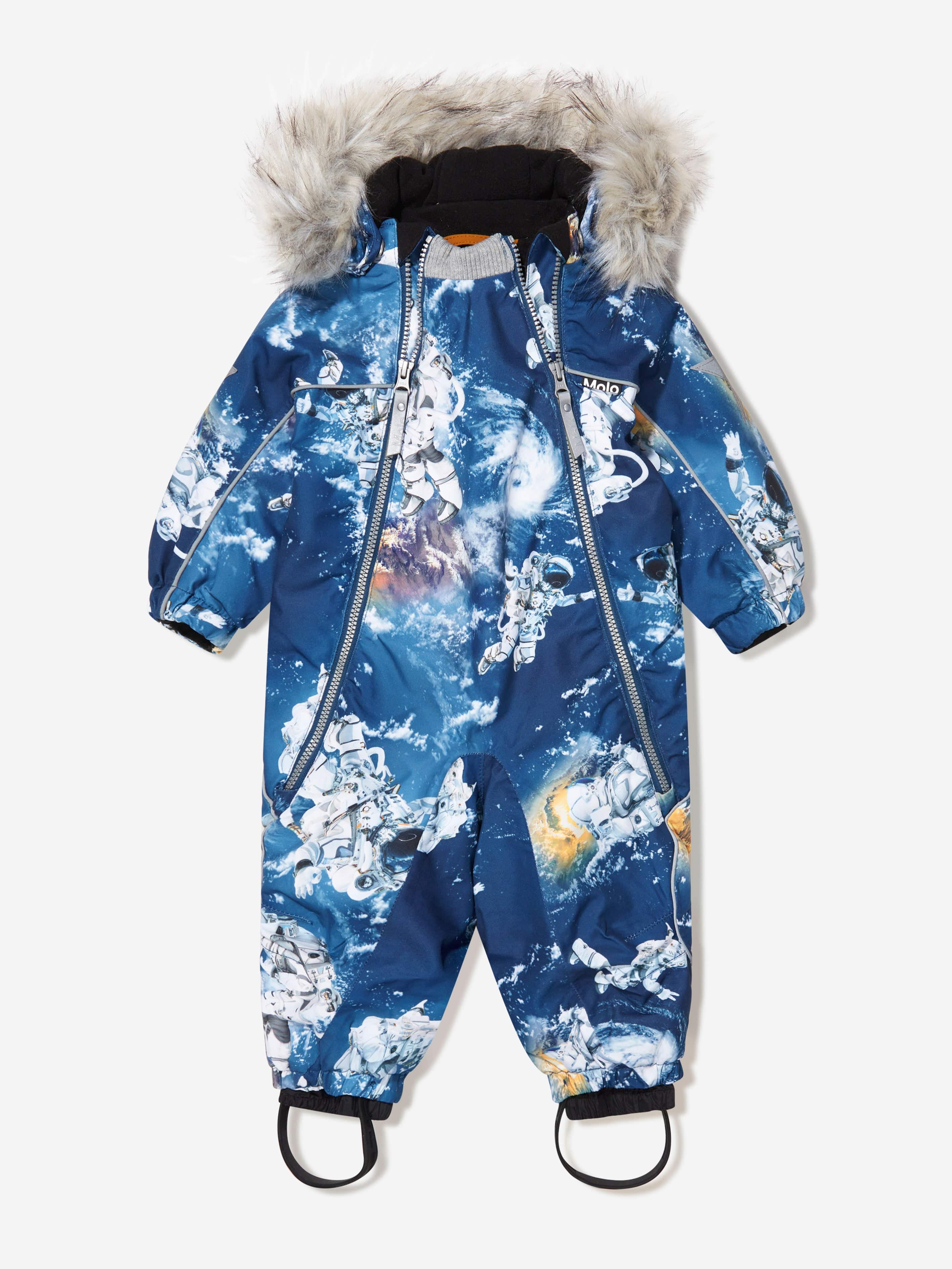 Molo Baby Boys Hooded Space Snowsuit 12 Mths Blue