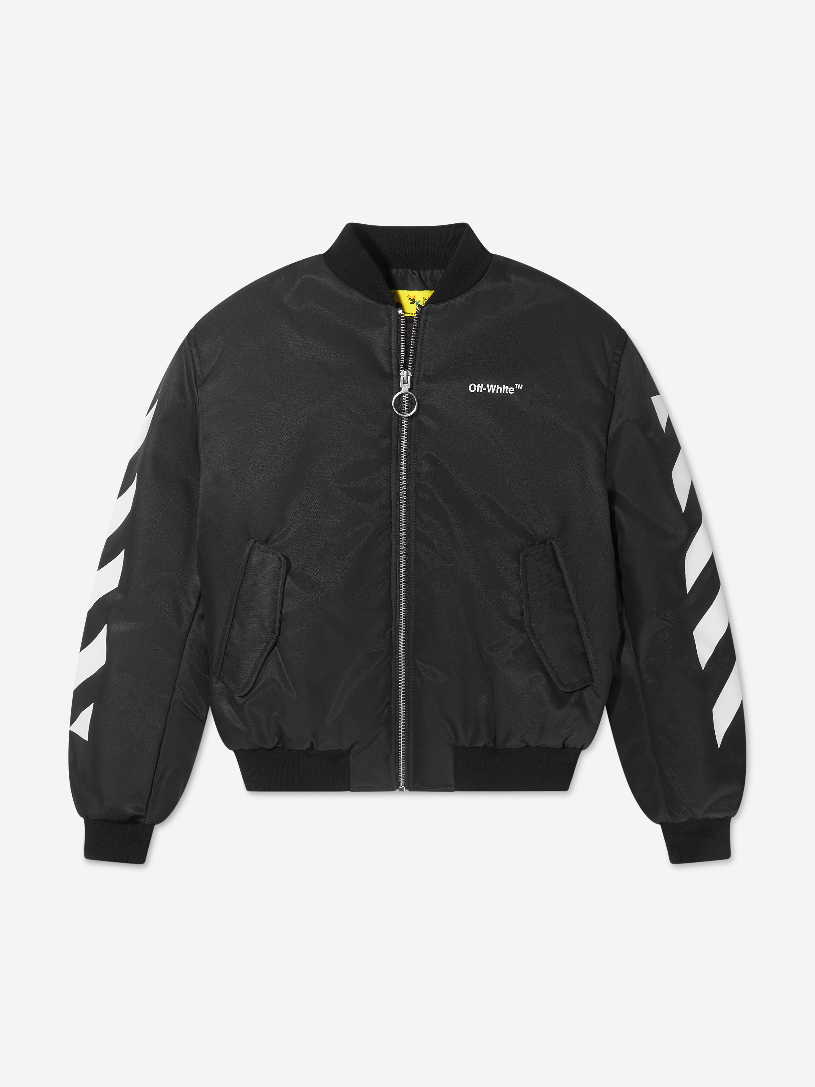 Off-white Kids' Boys Helvetica Bomber Jacket 6 Yrs Black