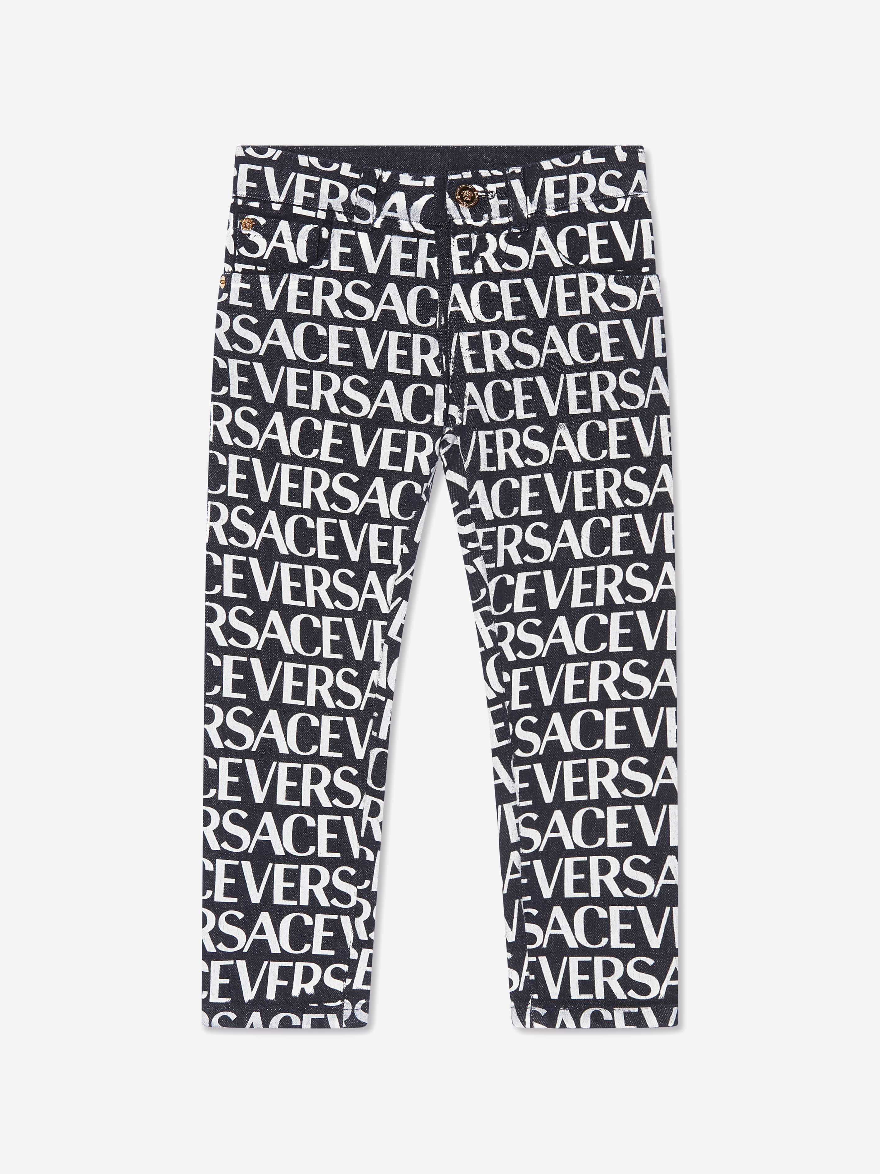 Versace Babies' Girls Logo Denim Jeans 8 Yrs Black