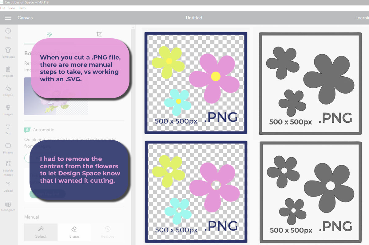 working with png image formats in cricut design space