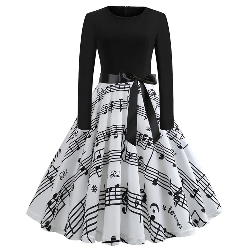Floral Vintage A-Line Christmas Dress for Women - Image 18