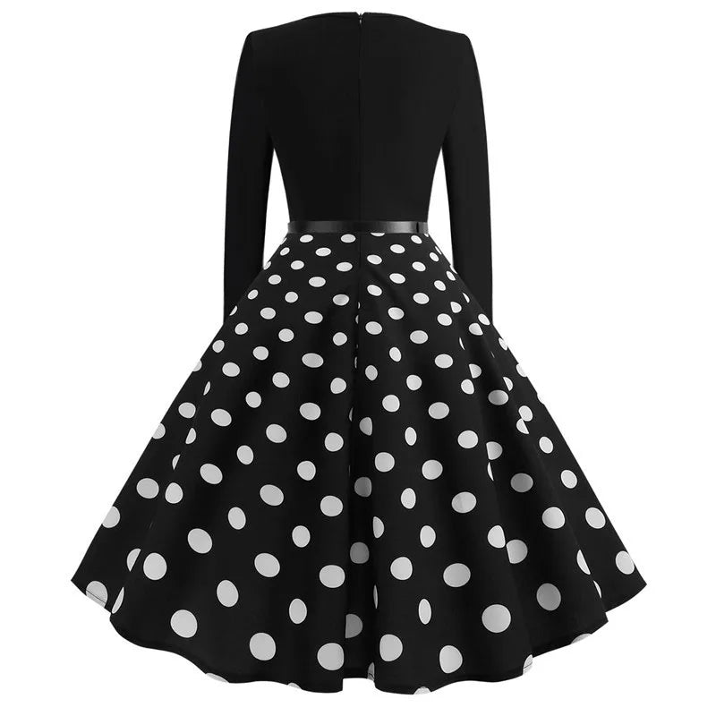 Floral Vintage A-Line Christmas Dress for Women - Image 84