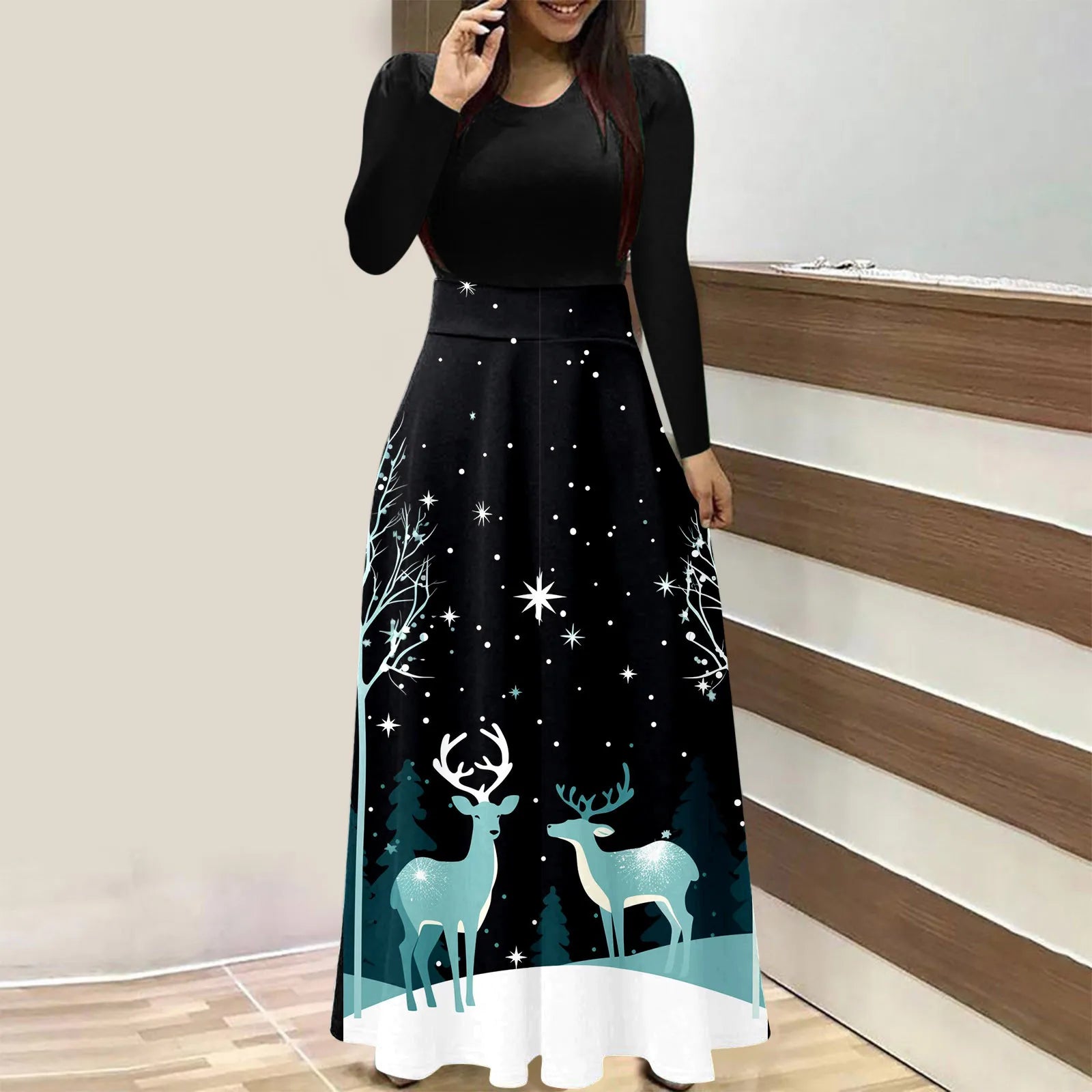 Chic Maxi Christmas Party Dress for Women - Image 4