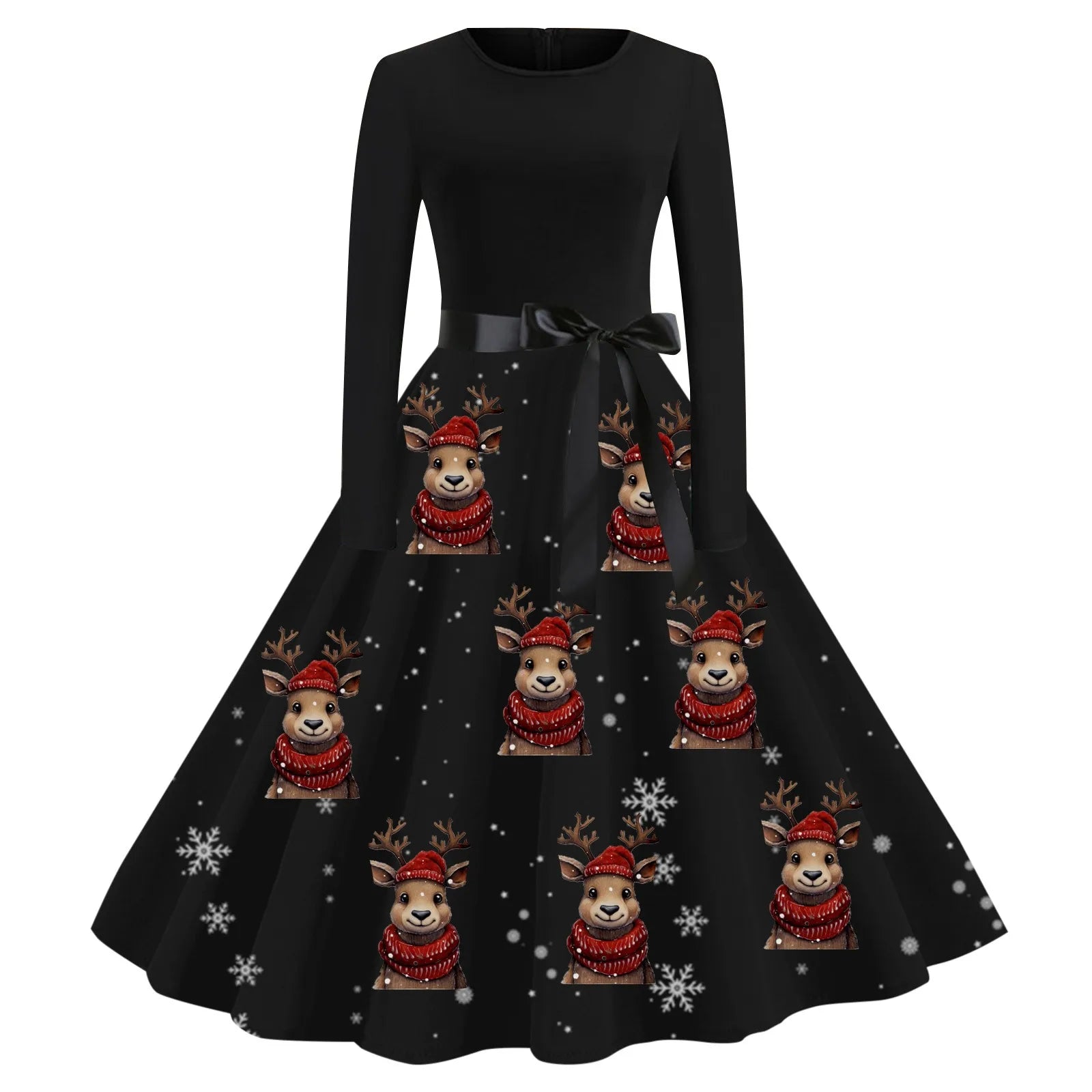 Chic Vintage 50s Swing Dress for Holiday Parties - Image 11