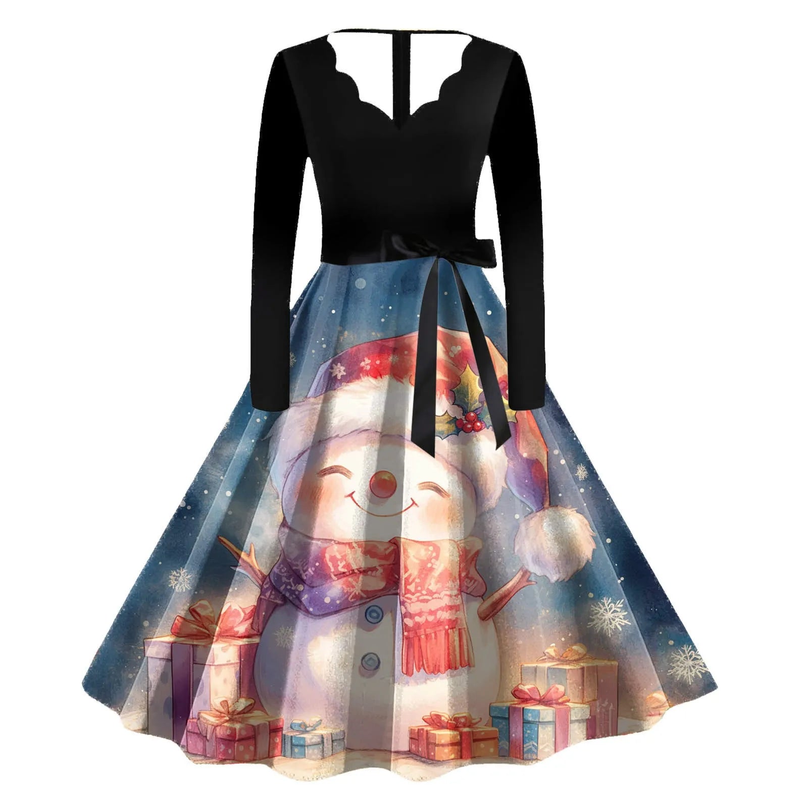 Vintage Christmas A-Line Dress for Festive Celebrations - Image 10