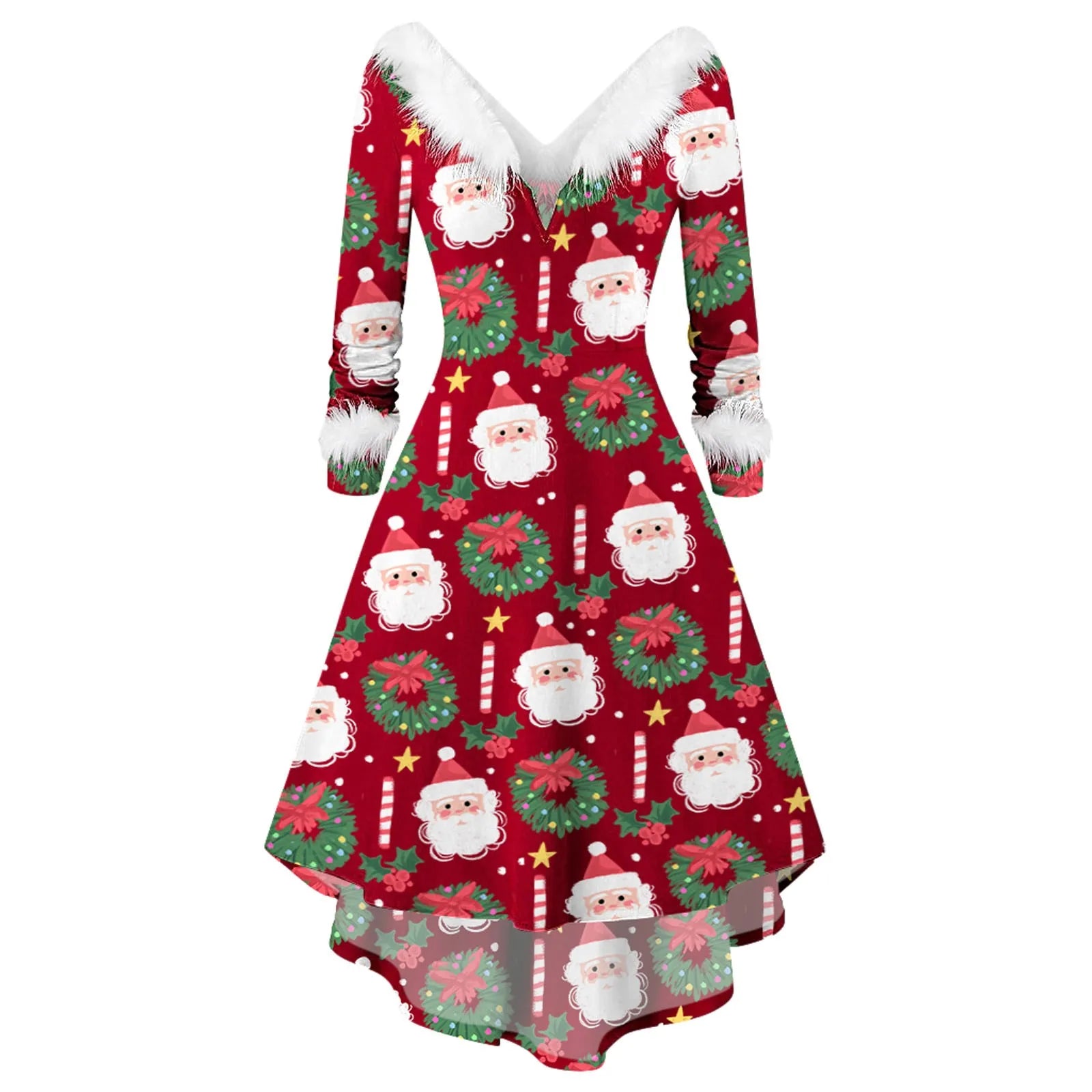 Chic Spliced Christmas Dress for Winter Parties - Image 17