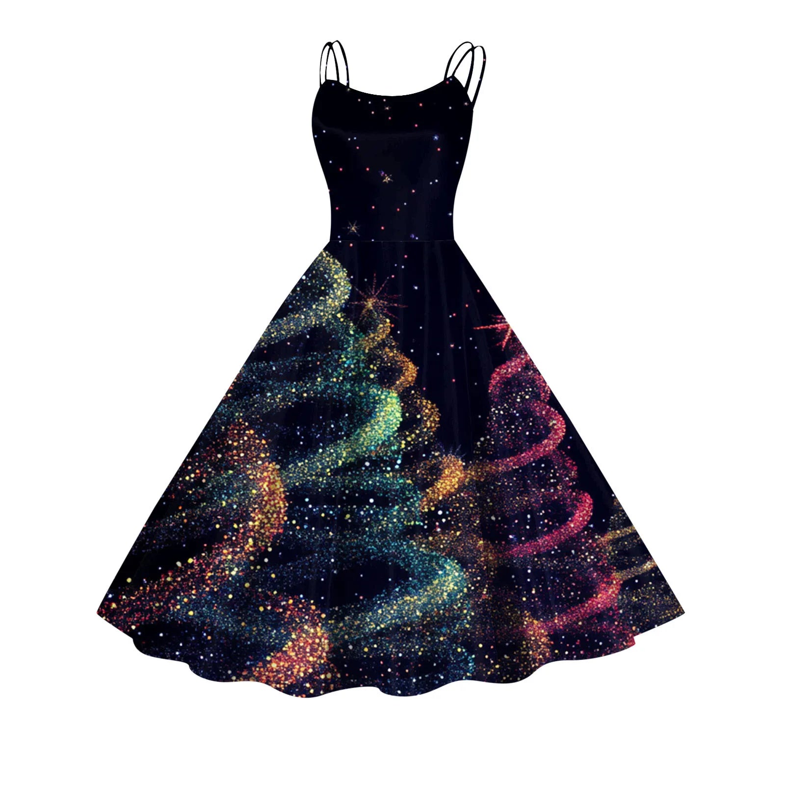 Festive Snowflake A-Line Party Dress for Women - Image 12