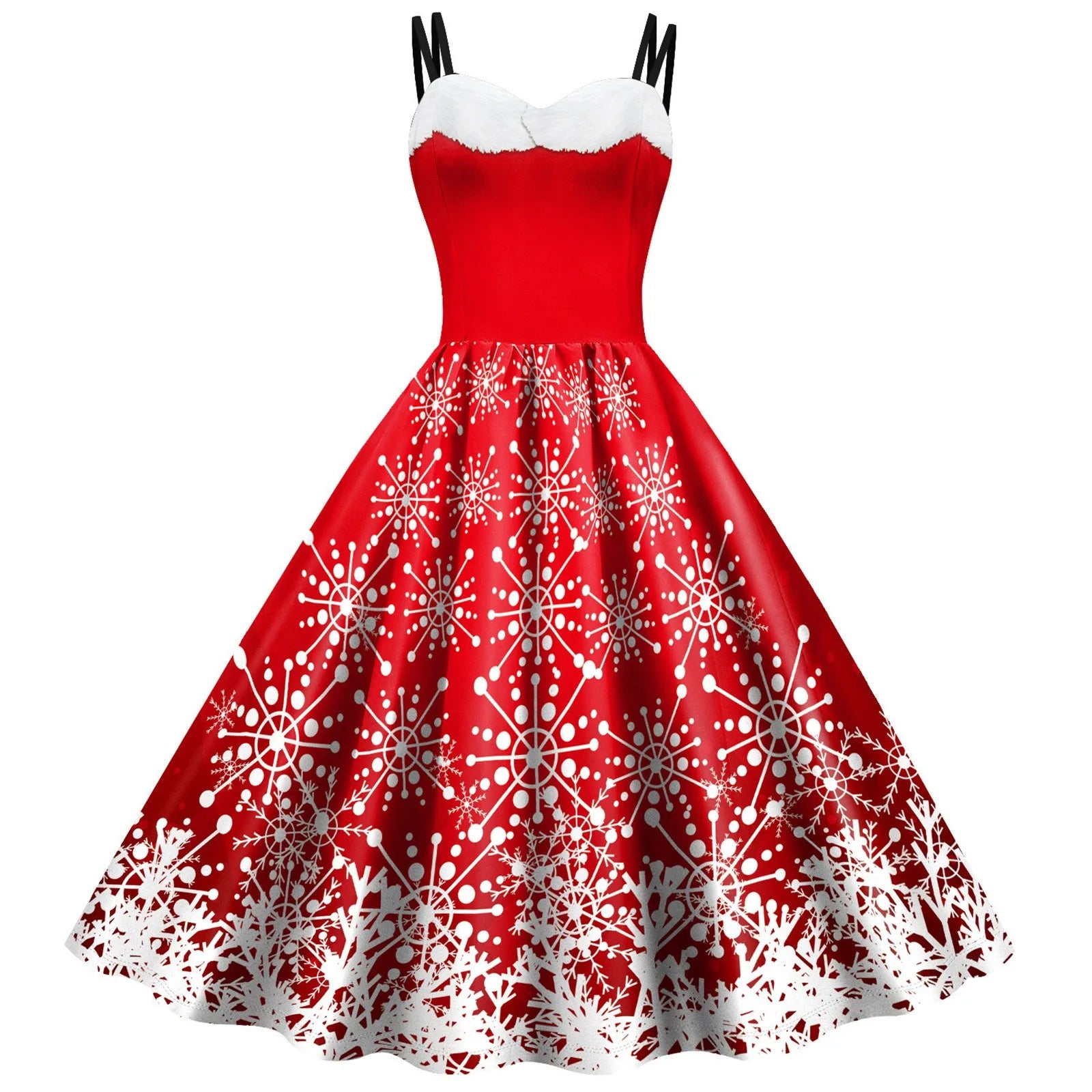 Charming Vintage Christmas Elk Print Tea Dress - Image 9
