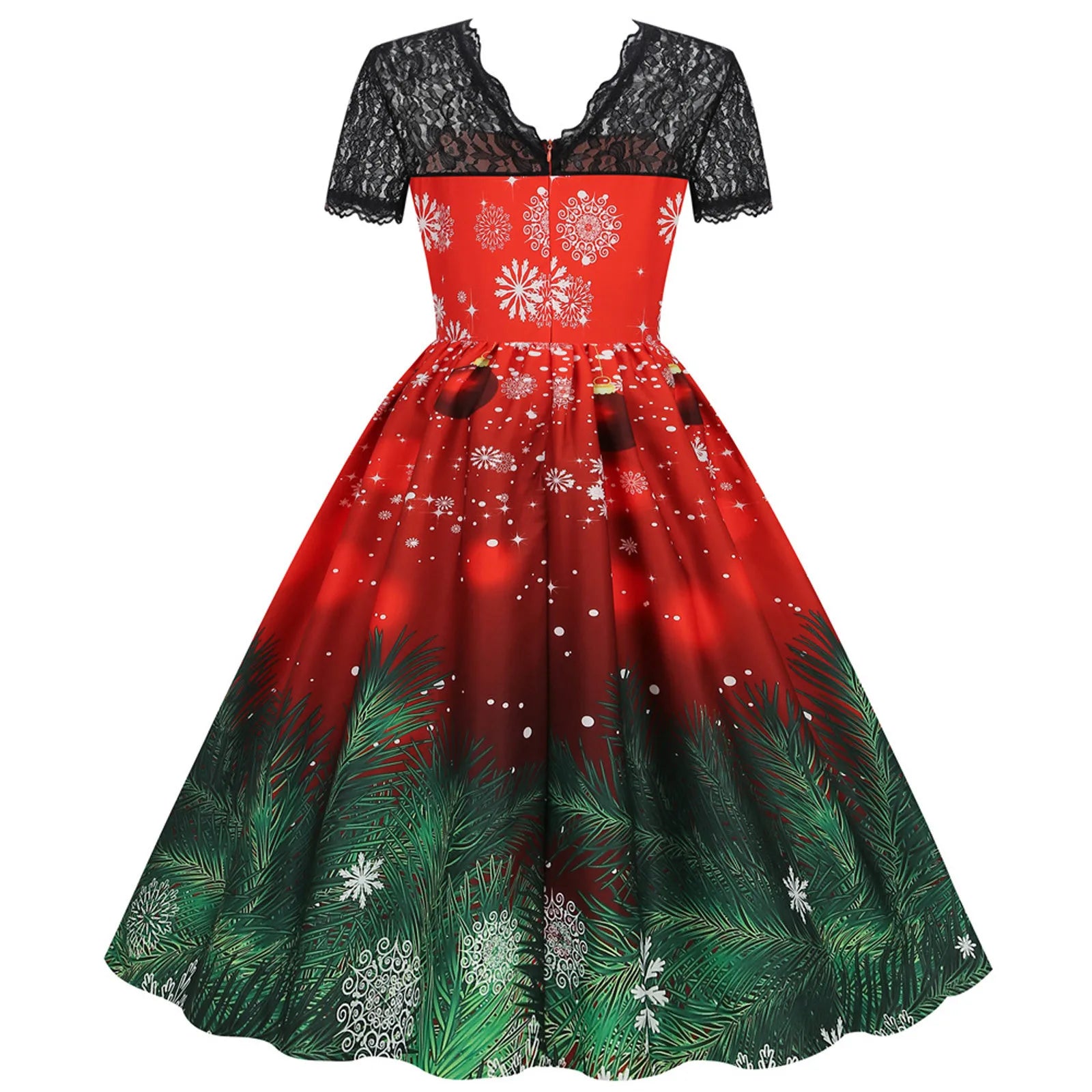Charming Vintage Christmas Swing Dress for Parties - Image 5