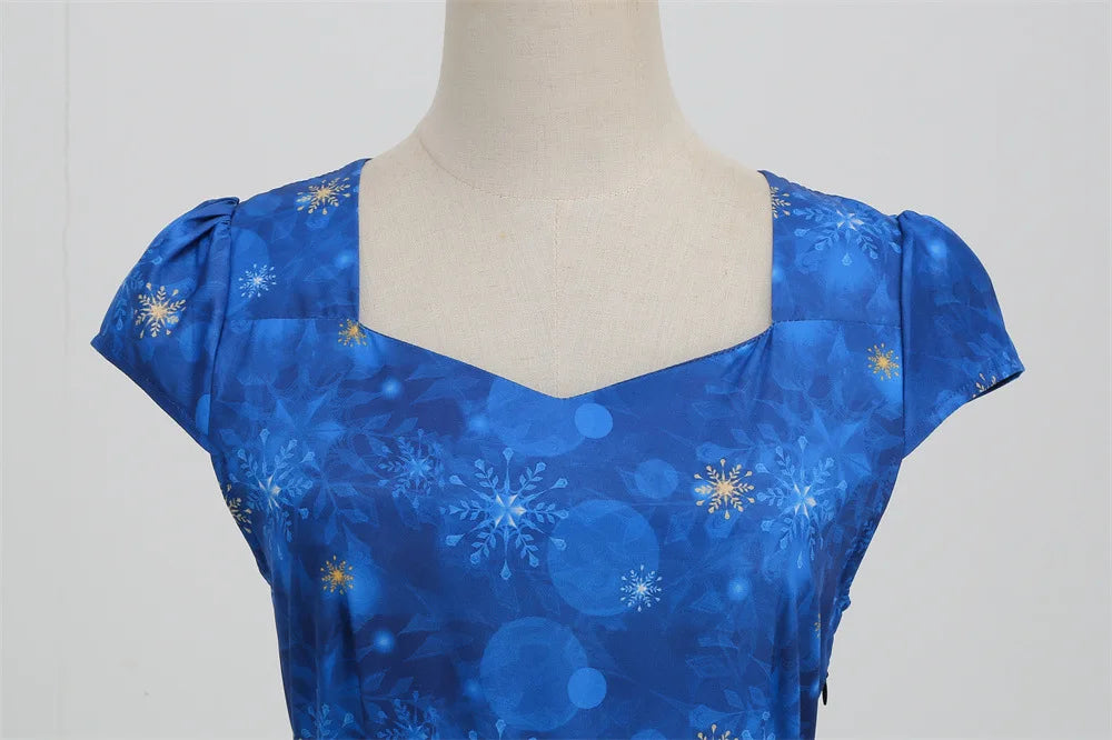 “Festive Snowflake Print Christmas Party Dress” - Image 53