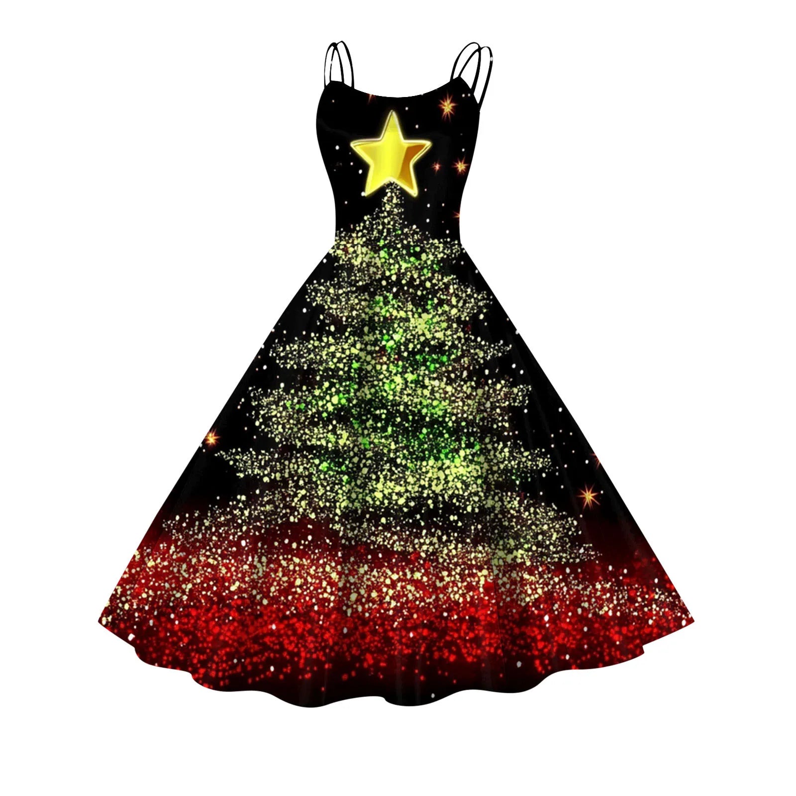 Festive Snowflake A-Line Party Dress for Women - Image 18