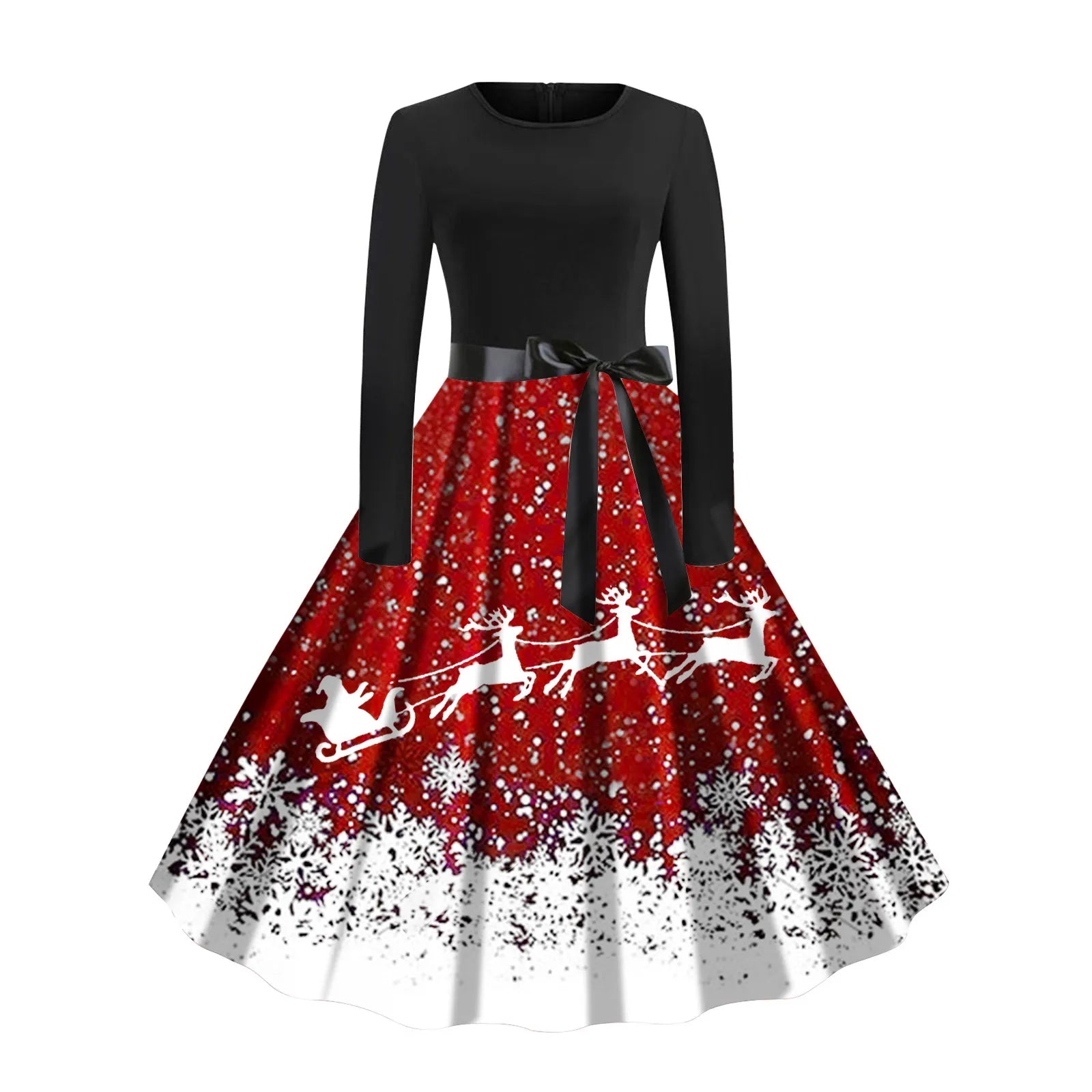Festive Retro Swing Dress for Holiday Parties - Image 11