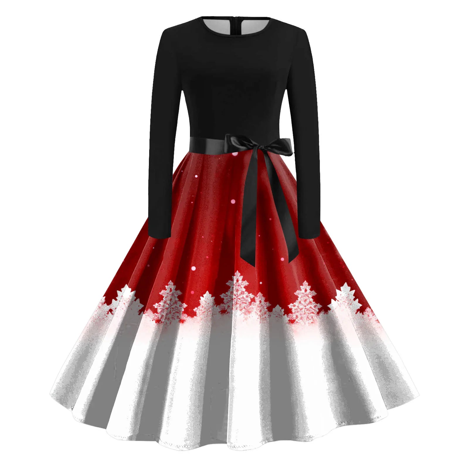 Festive Snowflake A-Line Long Dresses for Parties - Image 14