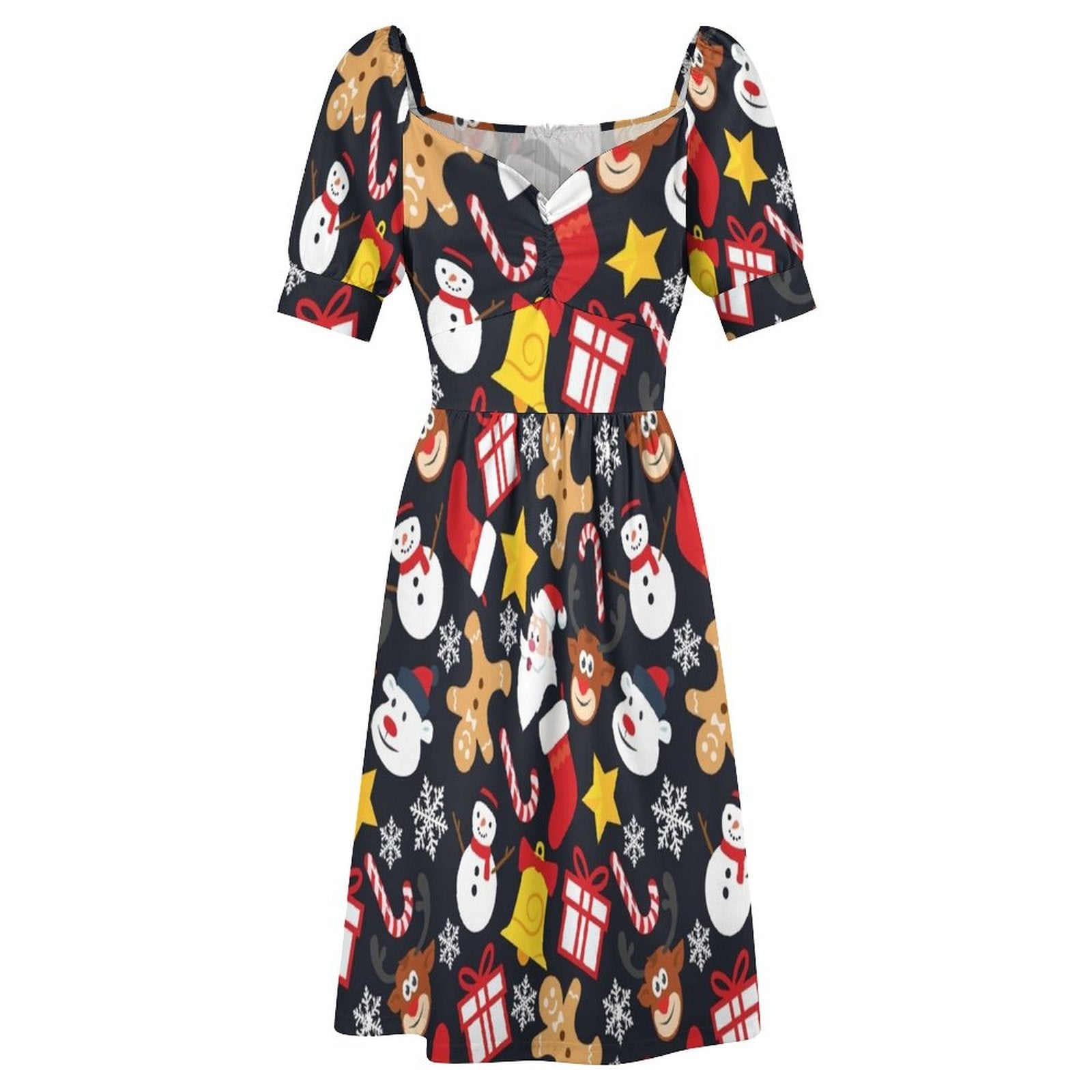 Elegant Christmas Collage Maxi Dress for Women - Image 10